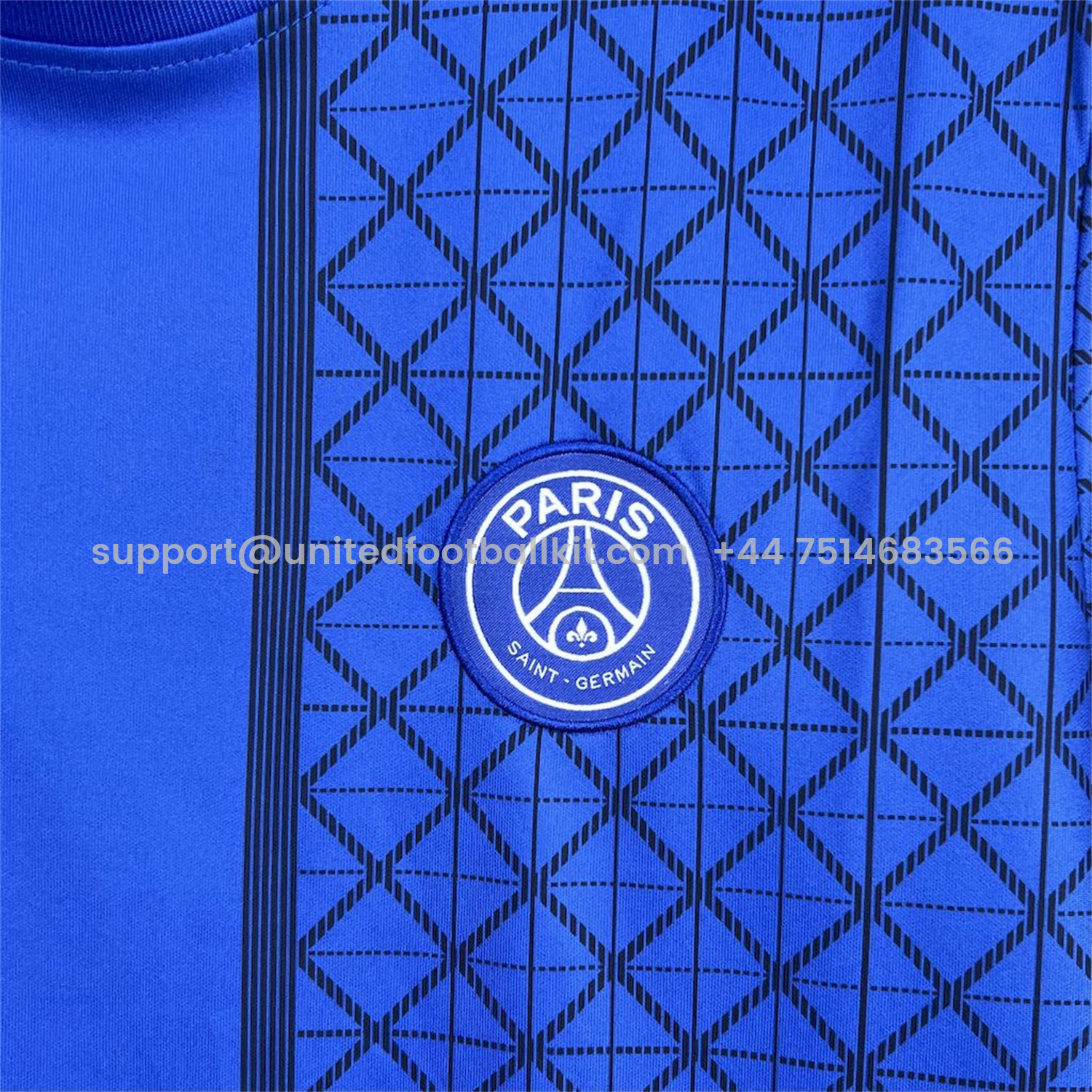 Unitedfootballkit.com | Paris Saint-Germain PSG 25-26 Blue Pre-Match Training Jersey - Fans Version -Customize Name, Number and Patch | Worldwide Shipping