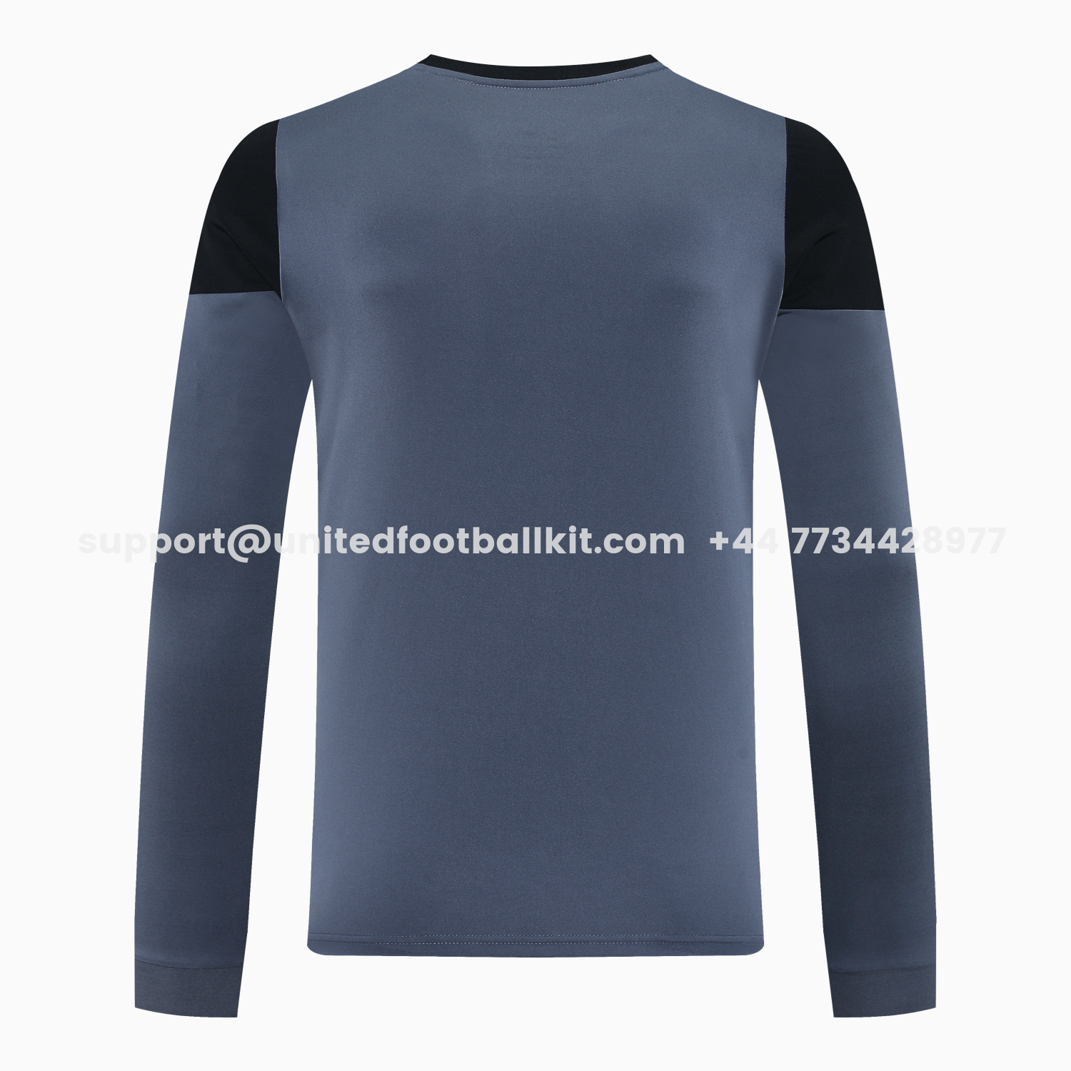 Unitedfootballkit.com | Real Madrid 25-26 Long-Sleeve Training Set - Deep Gray Top & Gray Shorts -Customize Name, Number and Patch | Worldwide Shipping