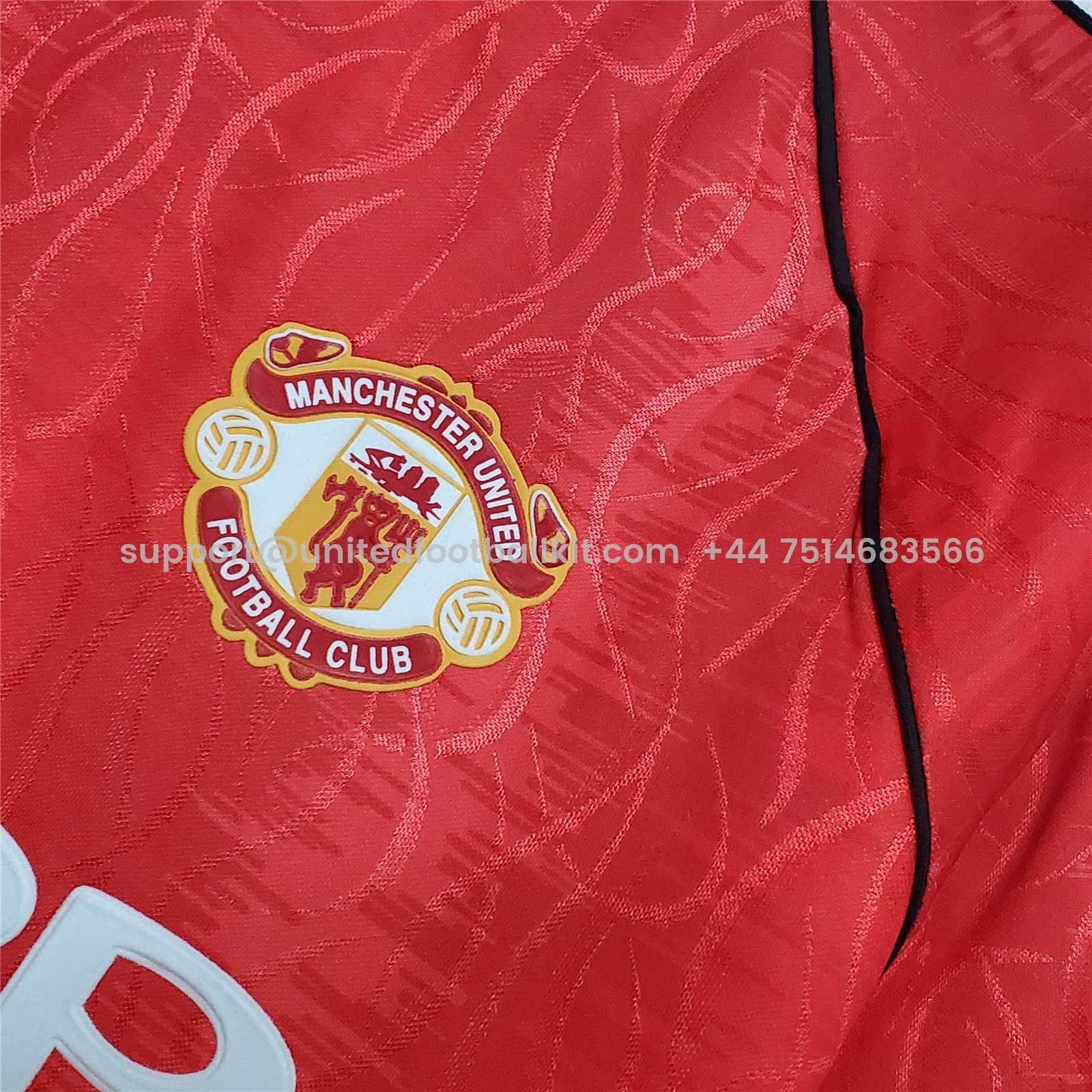 Unitedfootballkit.com | Retro Manchester United 91-92 Home Jersey -Customize Name, Number and Patch | Worldwide Shipping