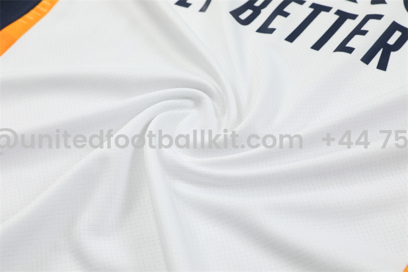 Unitedfootballkit.com | Real Madrid 24-25 Short-Sleeve Training Set - White & Deep Blue -Customize Name, Number and Patch | Worldwide Shipping
