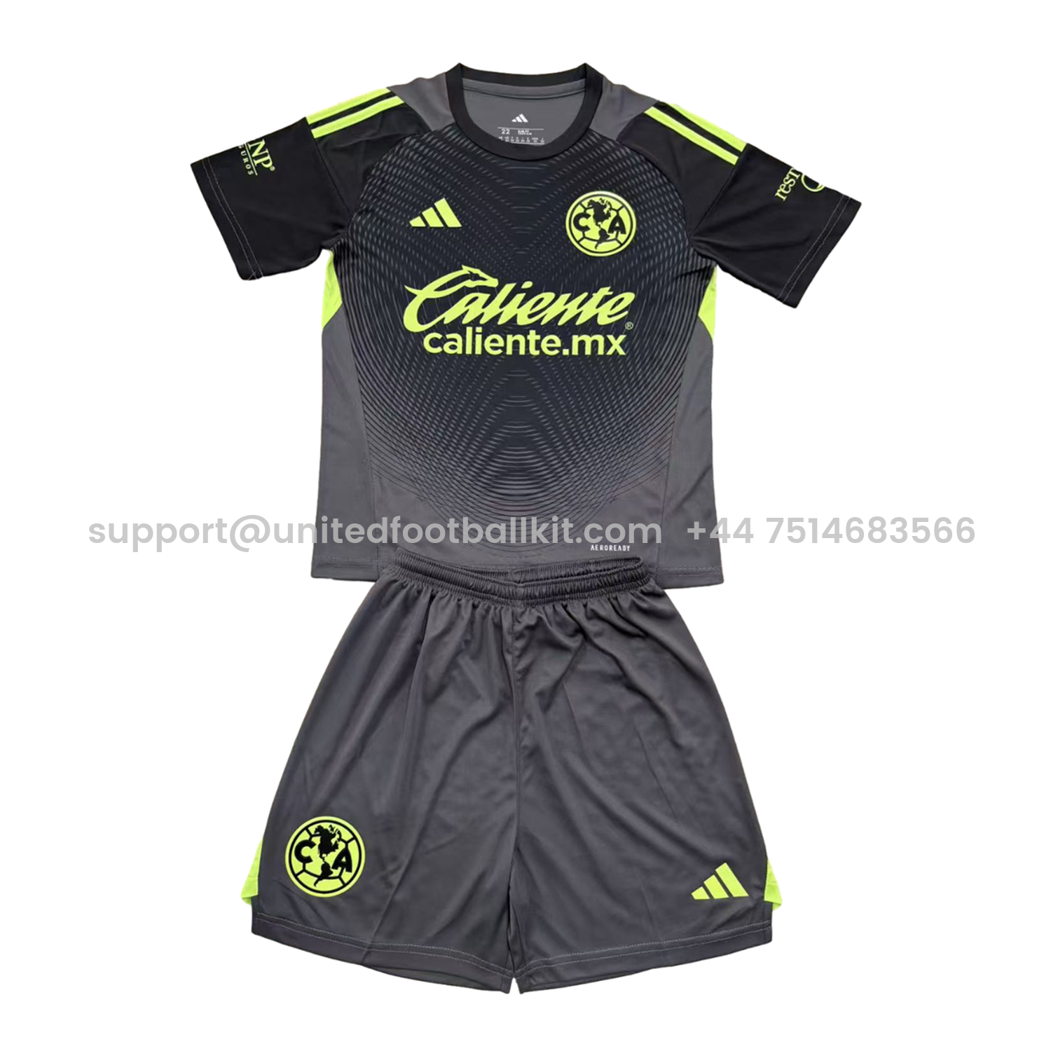 Unitedfootballkit.com | Club América 25-26 Black Goalkeeper Men's Adult Jersey Set - Fans Version -Customize Name, Number and Patch | Worldwide Shipping