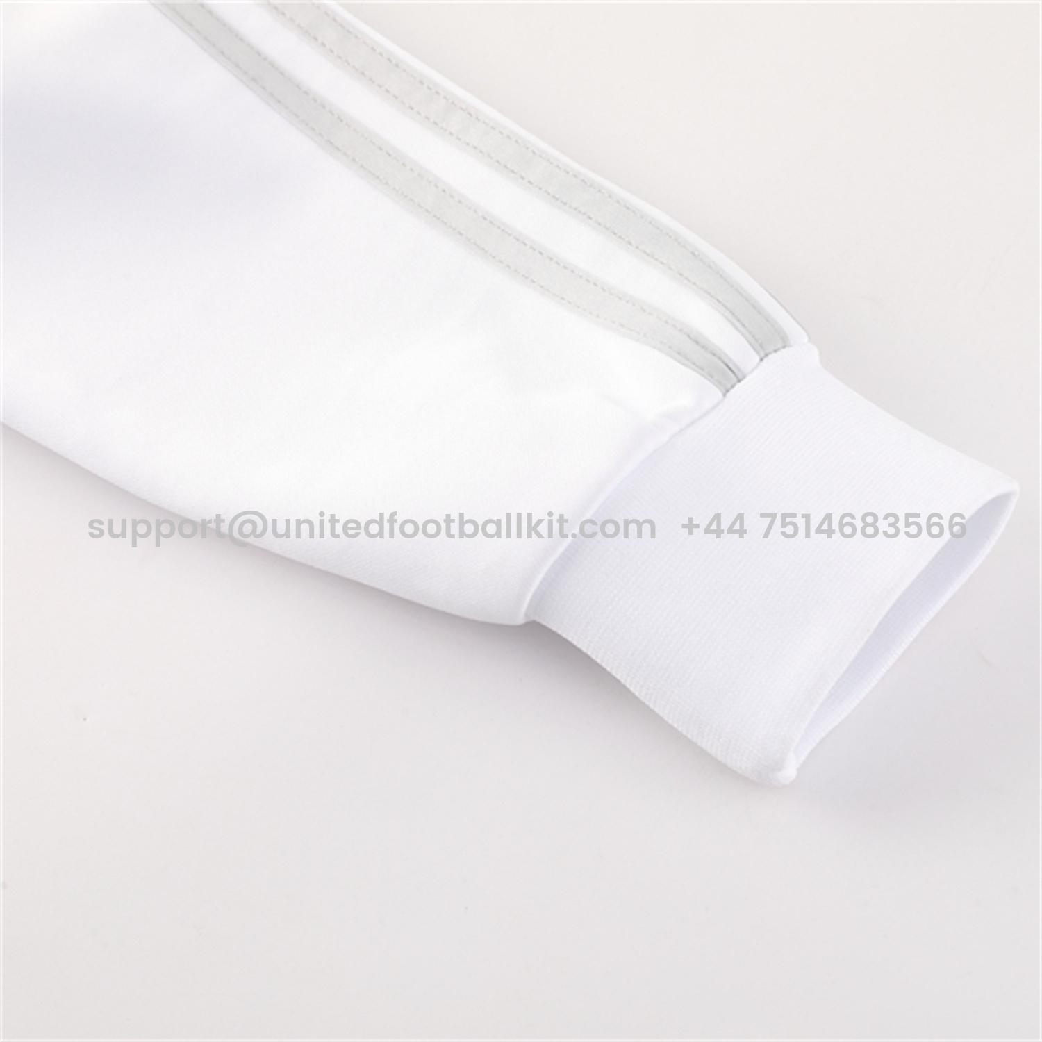 Unitedfootballkit.com | Real Madrid 25-26 Jacket Training Tracksuit - White Jackets & Light Grey Pants -Customize Name, Number and Patch | Worldwide Shipping