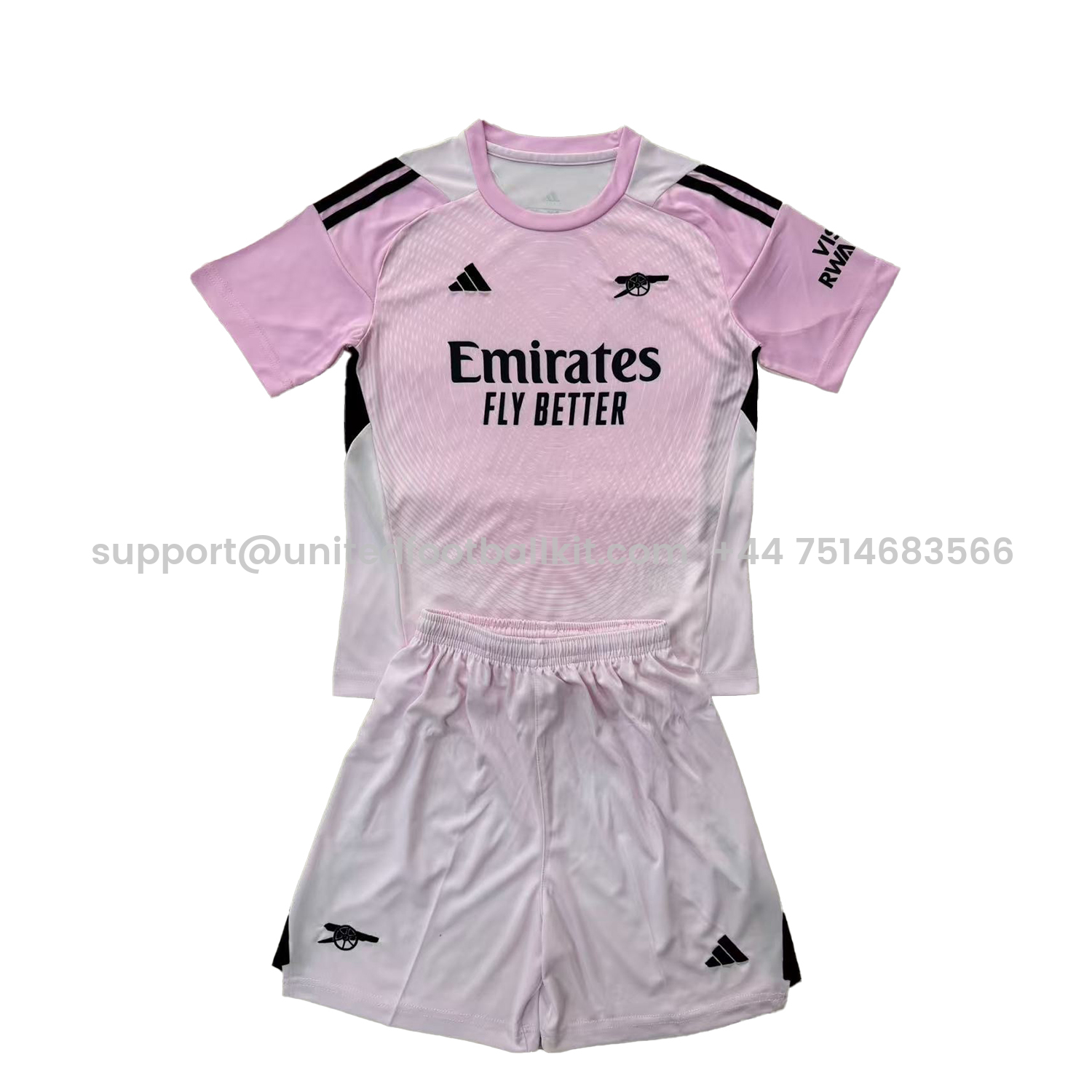 Unitedfootballkit.com | Arsenal 25-26 Light Pink Goalkeeper Kids Kit -Customize Name, Number and Patch | Worldwide Shipping