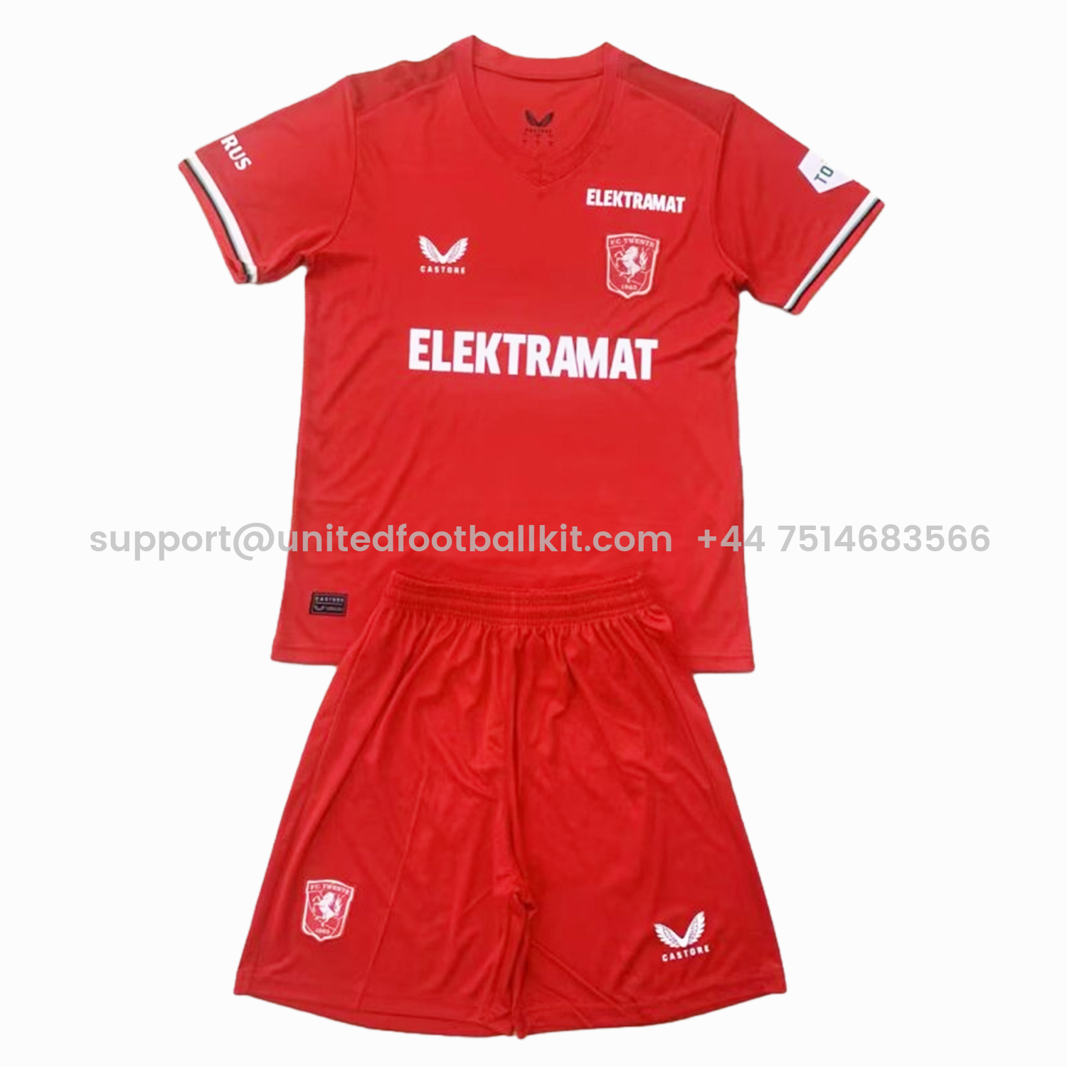 Unitedfootballkit.com | Twente 24-25 Home Stadium Kids Kit -Customize Name, Number and Patch | Worldwide Shipping