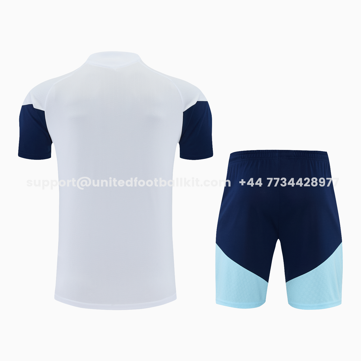 Unitedfootballkit.com | Argentina 2026 Short-Sleeve Training Set - White Top and Dark Blue Shorts -Customize Name, Number and Patch | Worldwide Shipping