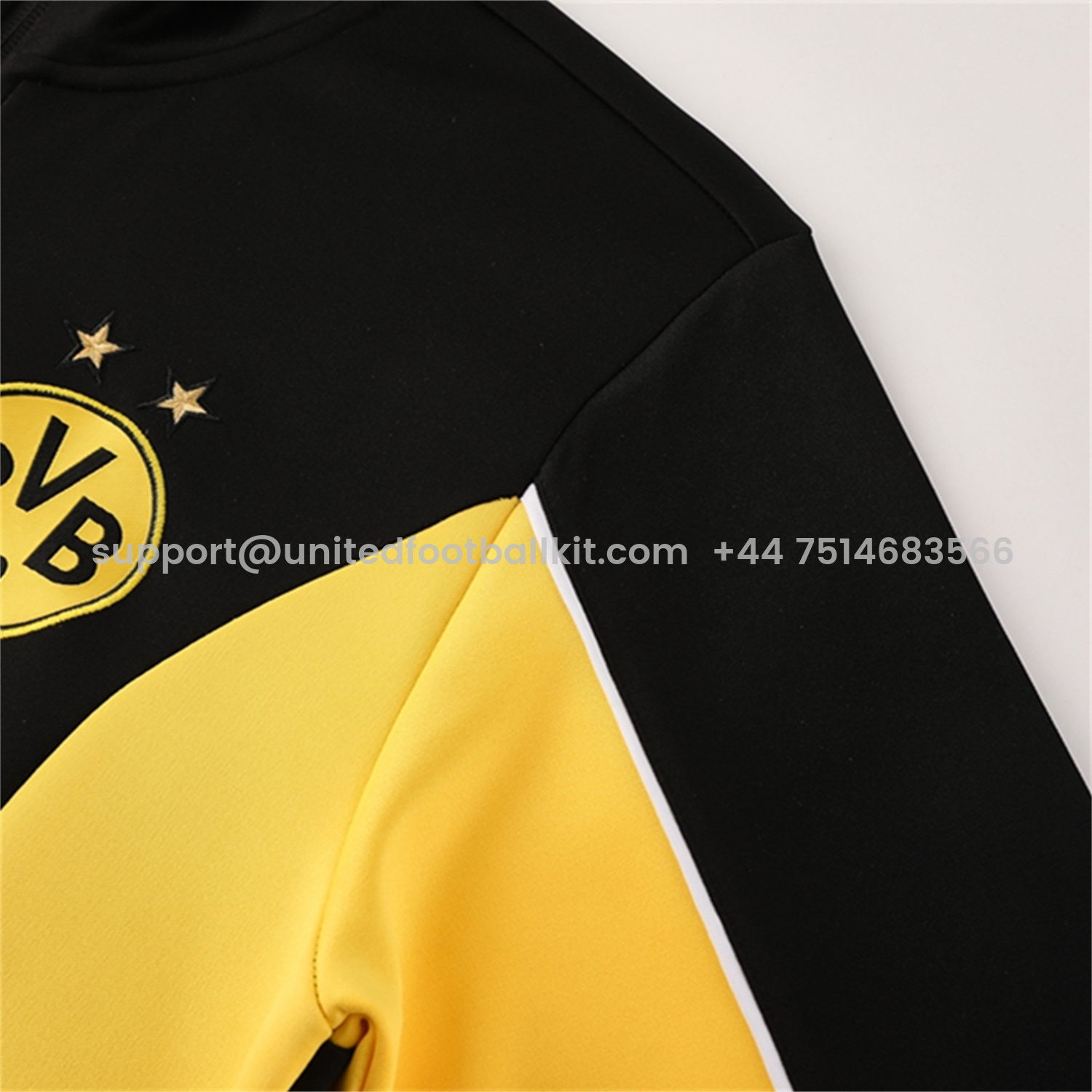 Unitedfootballkit.com | Dortmund 25-26 Jacket Training Tracksuit - Black top & Black Pants -Customize Name, Number and Patch | Worldwide Shipping