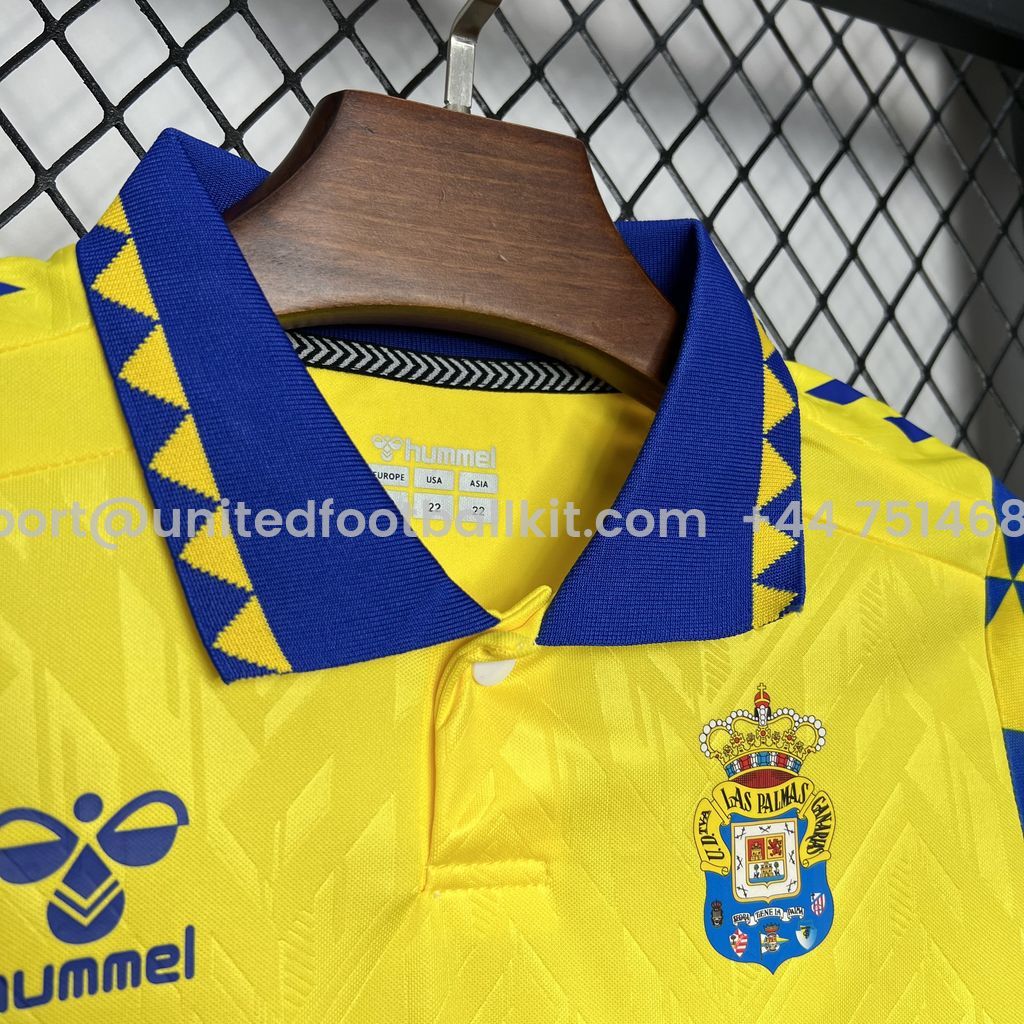 Unitedfootballkit.com | Las Palmas 24-25 Home Stadium Kids Kit -Customize Name, Number and Patch | Worldwide Shipping