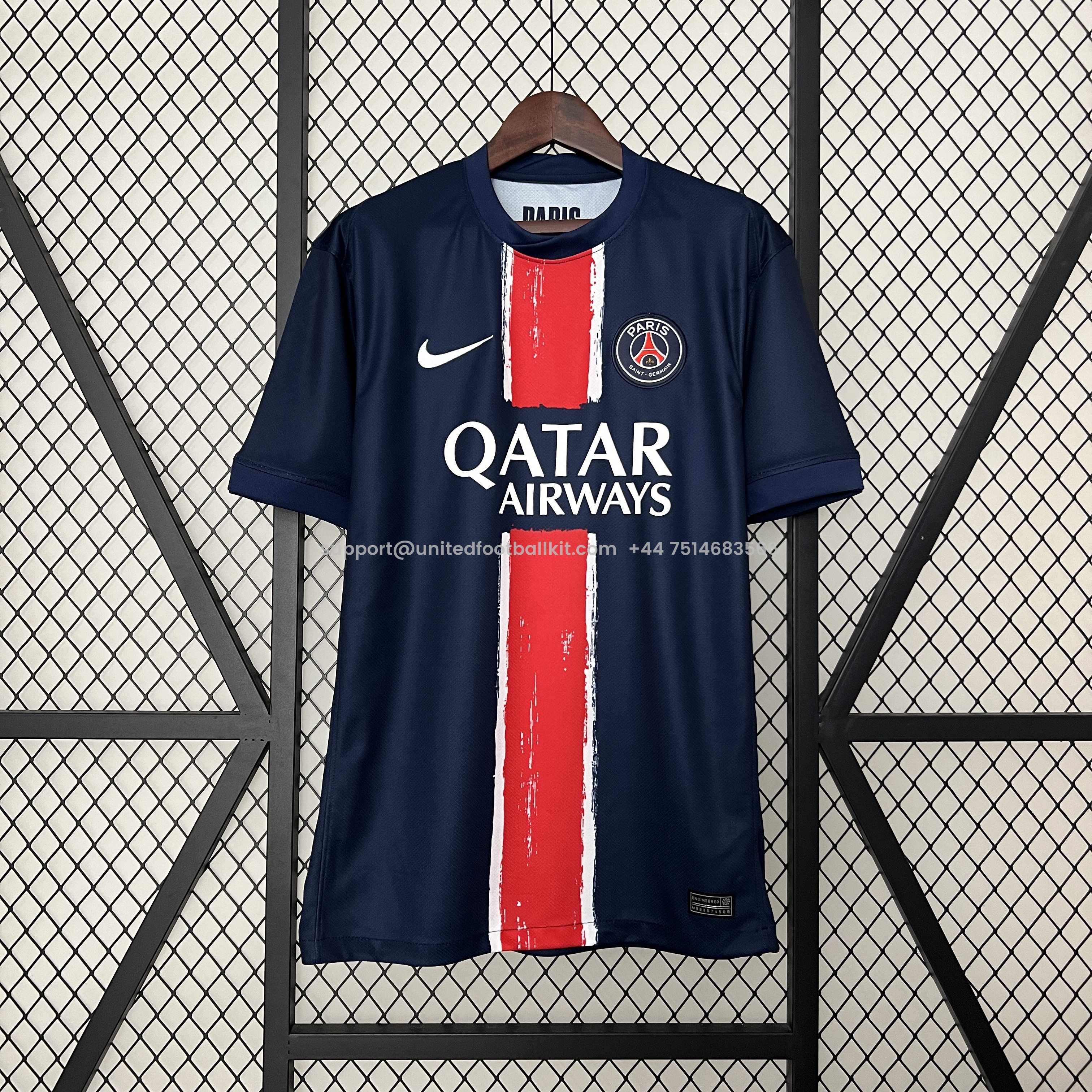 Unitedfootballkit.com | Paris Saint-Germain PSG 24-25 Home Stadium Jersey - Fans Version -Customize Name, Number and Patch | Worldwide Shipping