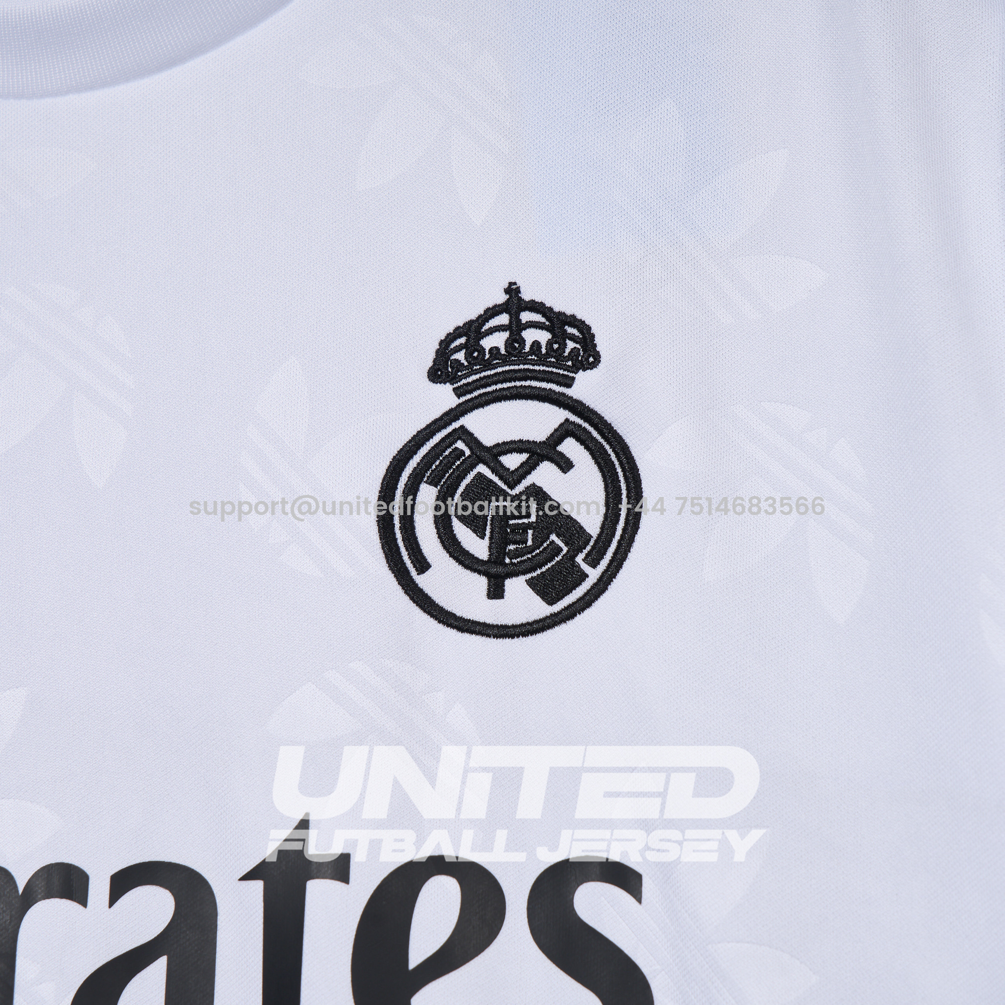 Unitedfootballkit.com | Real Madrid 24-25 Trefoil White Jersey - Fans Version -Customize Name, Number and Patch | Worldwide Shipping