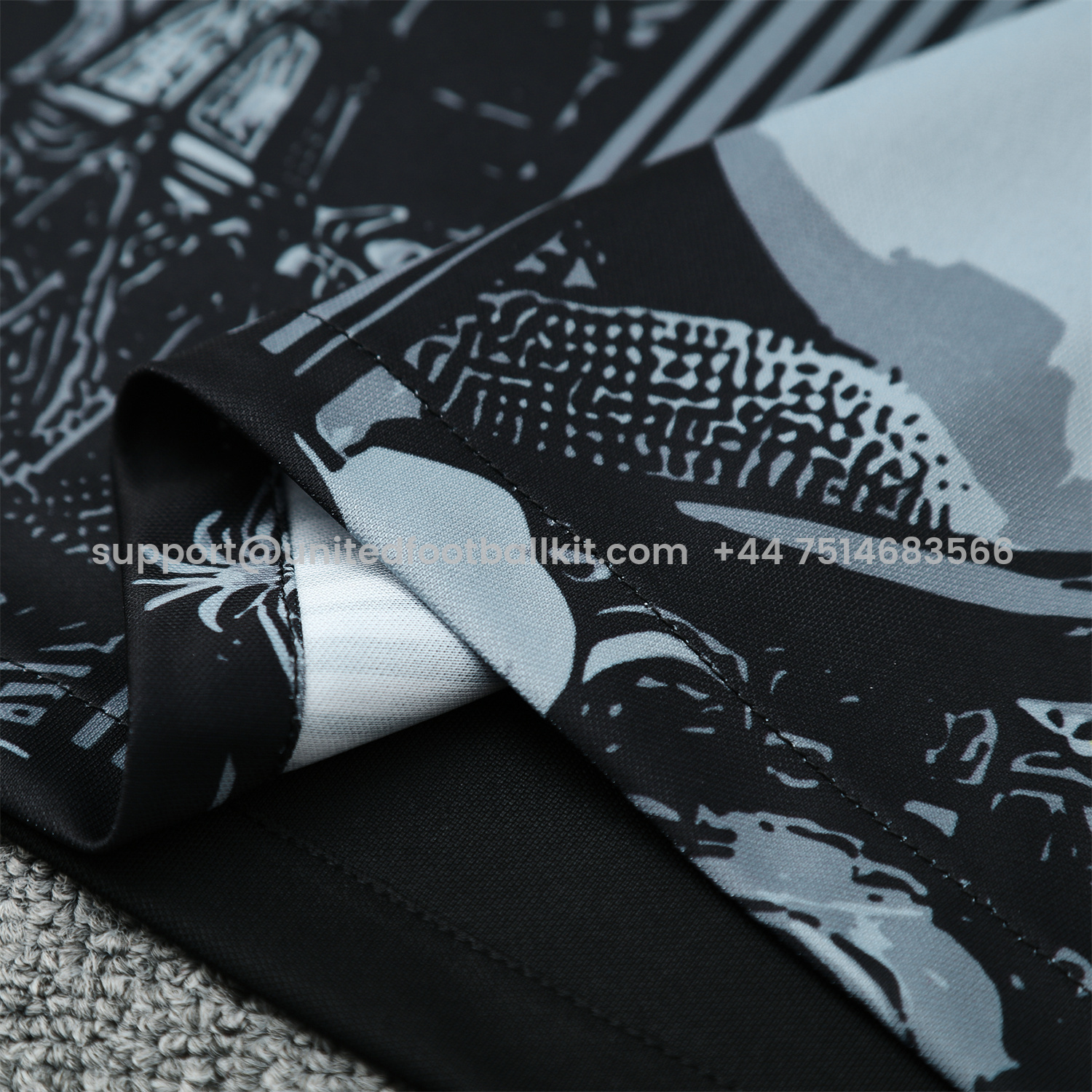 Unitedfootballkit.com | Brazil 25-26 Gray Jesus Statue Short-Sleeve Training Set - Gray Top & Black Shorts -Customize Name, Number and Patch | Worldwide Shipping