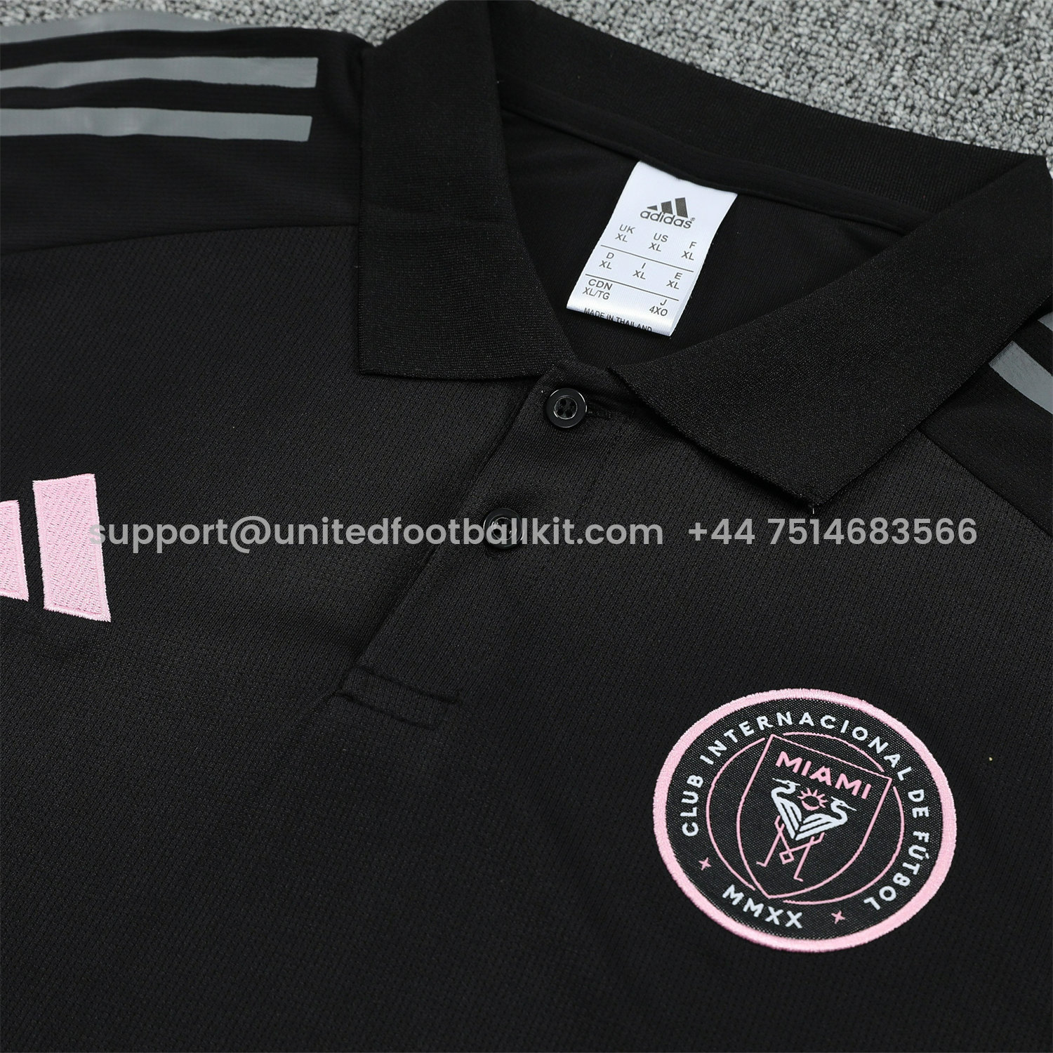 Unitedfootballkit.com | INT M.A.M 25-26 POLO Short-Sleeve Training Set - Black Top and Pants -Customize Name, Number and Patch | Worldwide Shipping