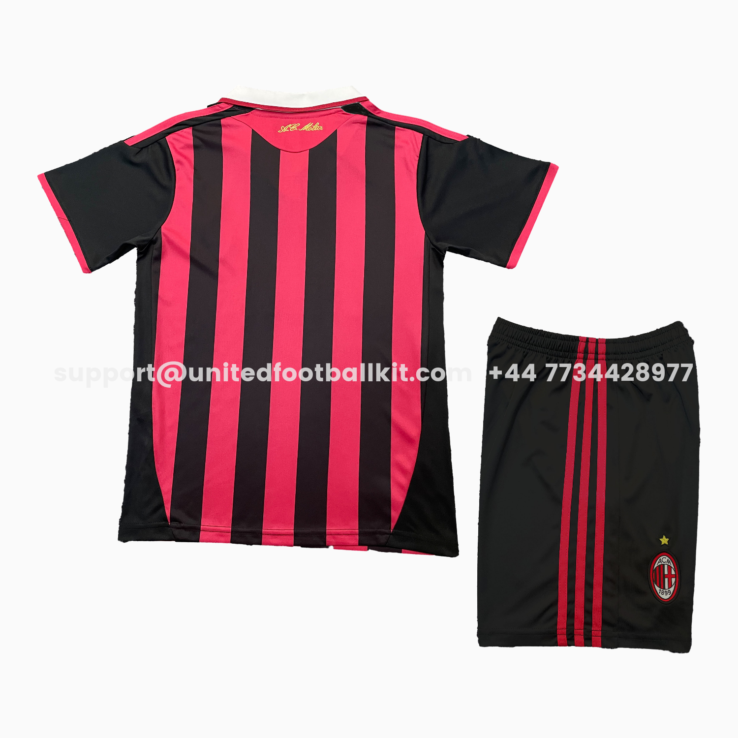 Unitedfootballkit.com | Retro AC Milan 2009-10 Home Red Kids Kit -Customize Name, Number and Patch | Worldwide Shipping