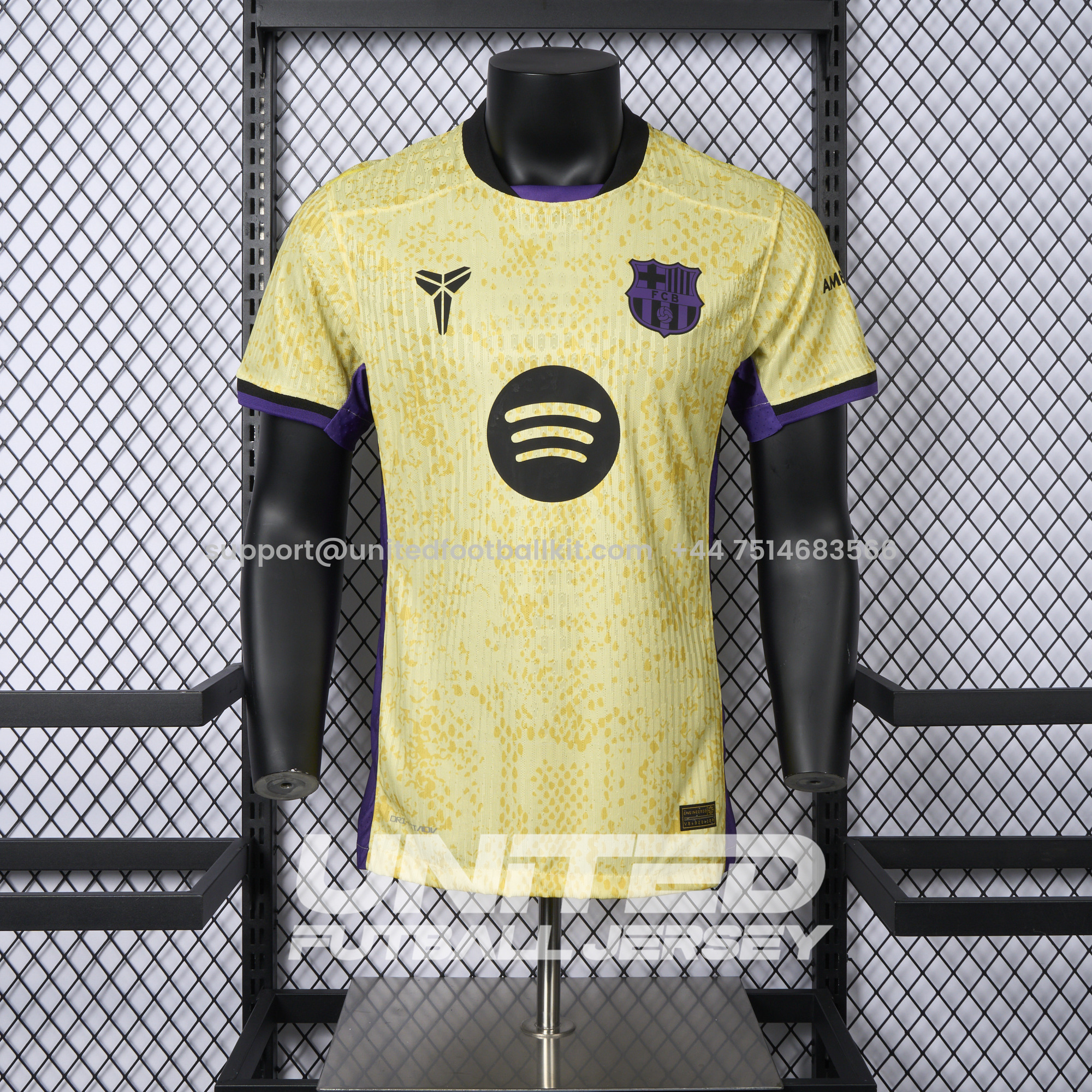 Unitedfootballkit.com | Barcelona 24-25 KOBE Co-branded Jersey - Player Version -Customize Name, Number and Patch | Worldwide Shipping