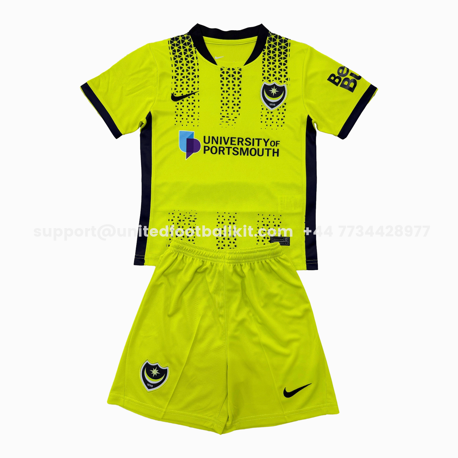 Unitedfootballkit.com | Portsmouth 25-26 Third Kids Kit -Customize Name, Number and Patch | Worldwide Shipping
