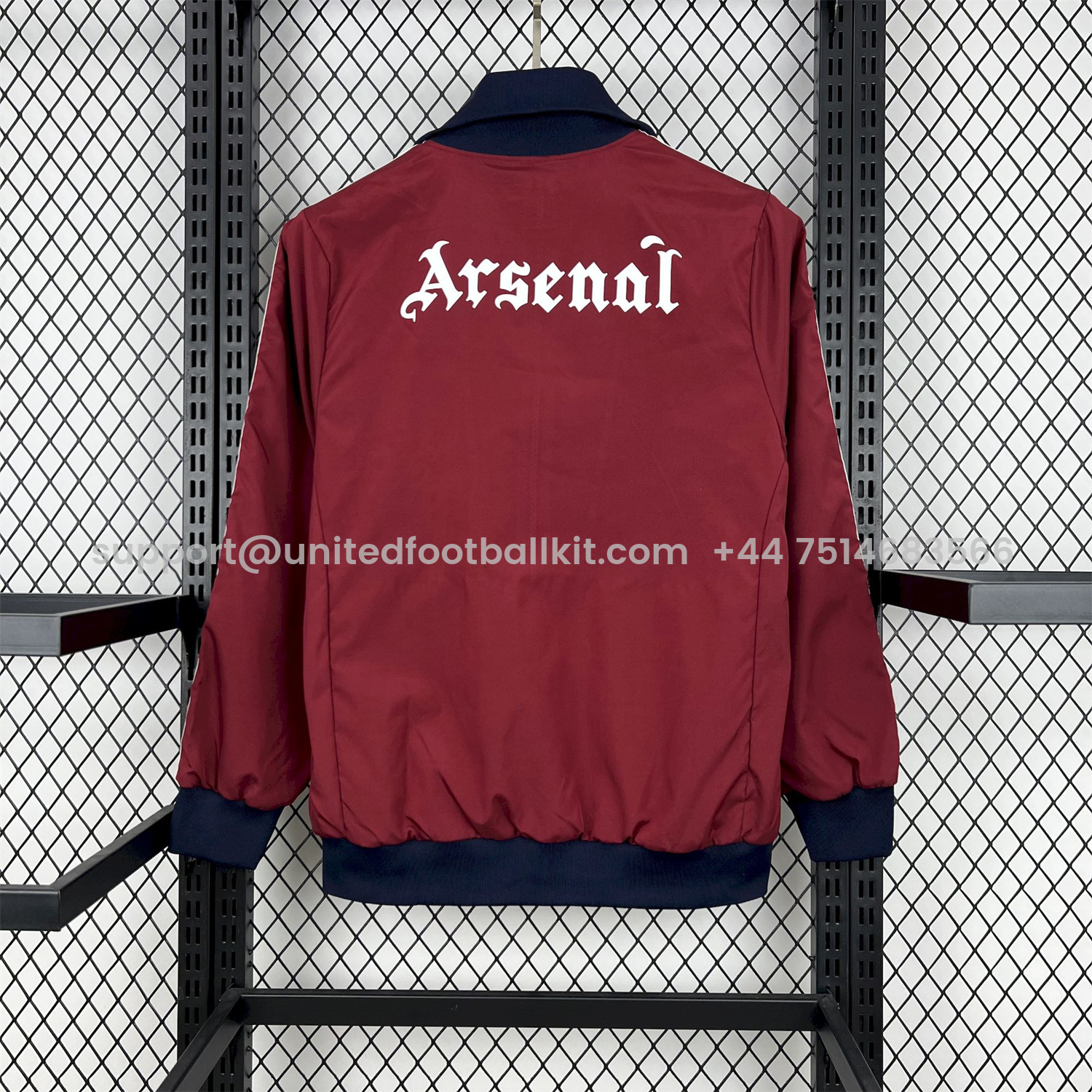 Unitedfootballkit.com | Arsenal 24-25 Player Windbreaker - Deep Red -Customize Name, Number and Patch | Worldwide Shipping