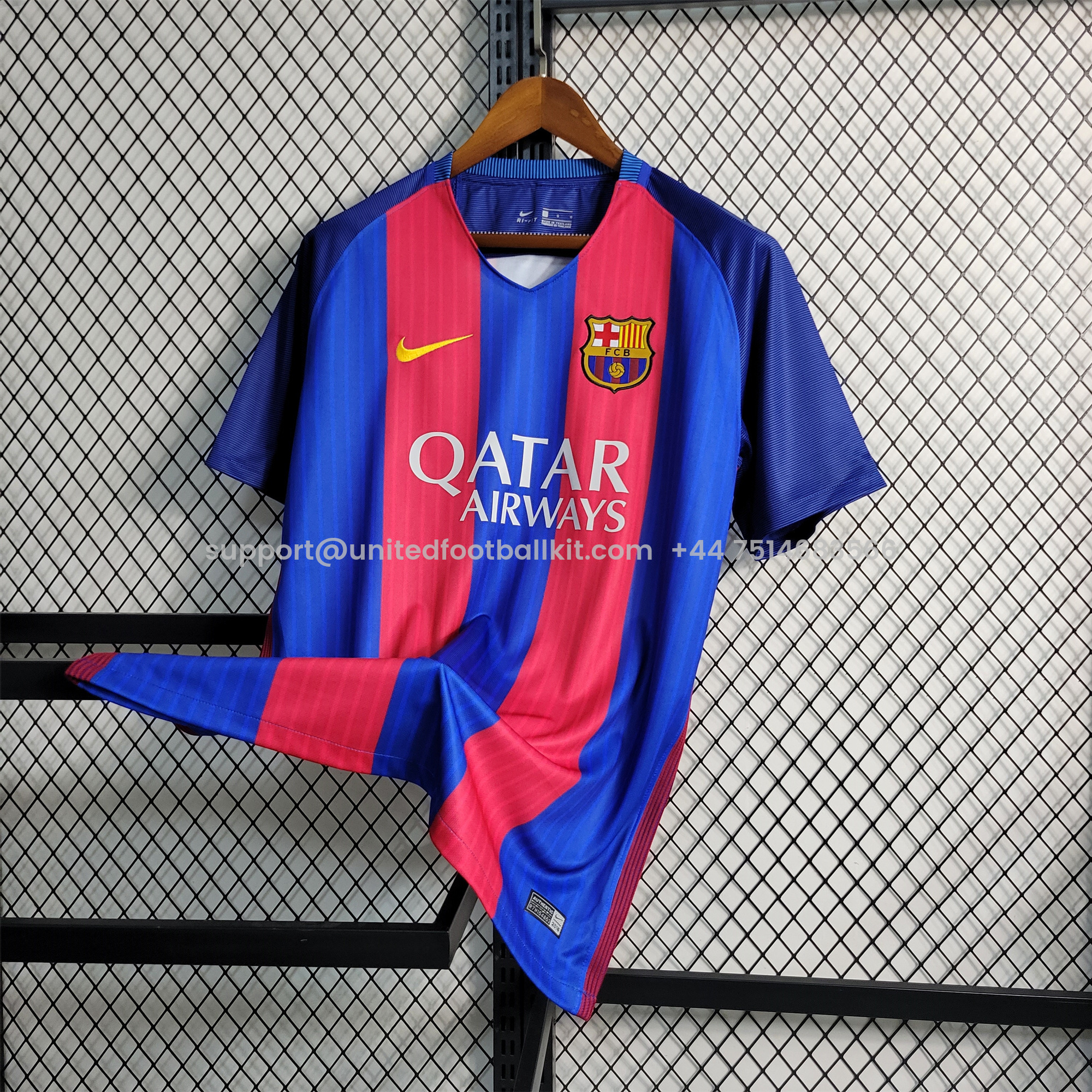 Unitedfootballkit.com | Retro Barcelona 16-17 Home Stadium Jersey -Customize Name, Number and Patch | Worldwide Shipping