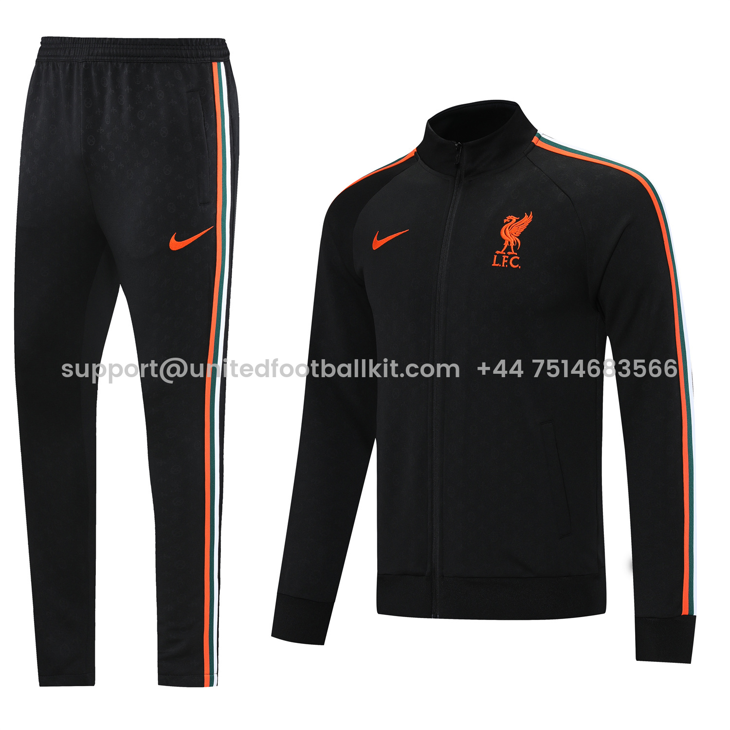 Unitedfootballkit.com | Liver.pool 24-25 Jacket Training Tracksuit - Black -Customize Name, Number and Patch | Worldwide Shipping