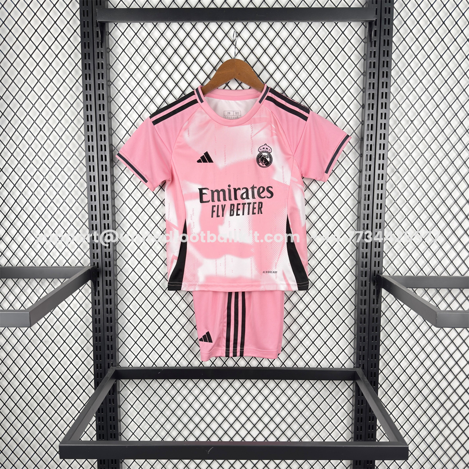 Unitedfootballkit.com | Real Madrid 26-27 Pink Special Kids Kit -Customize Name, Number and Patch | Worldwide Shipping