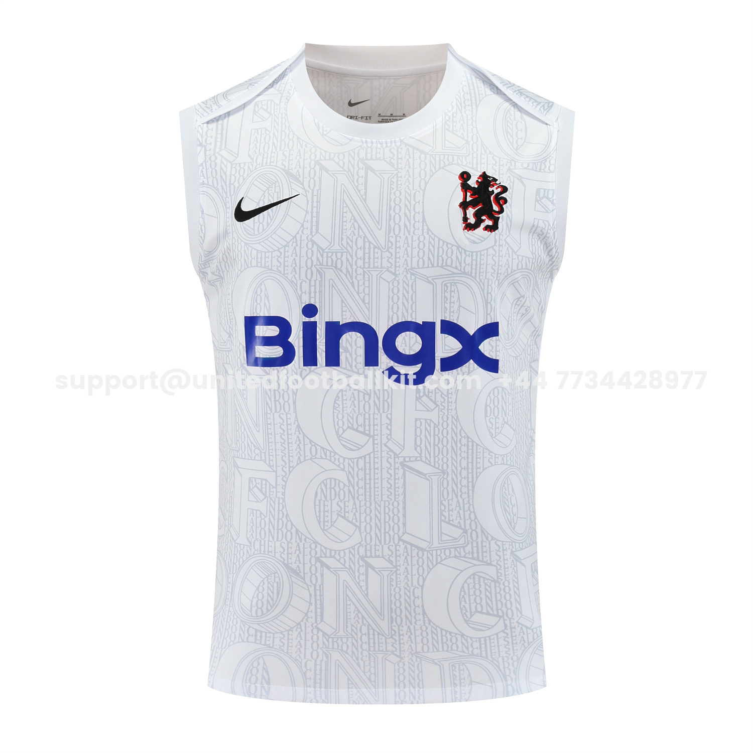 Unitedfootballkit.com | C.h.e.l.s.e.a 25-26 Training Vest Suit - White -Customize Name, Number and Patch | Worldwide Shipping