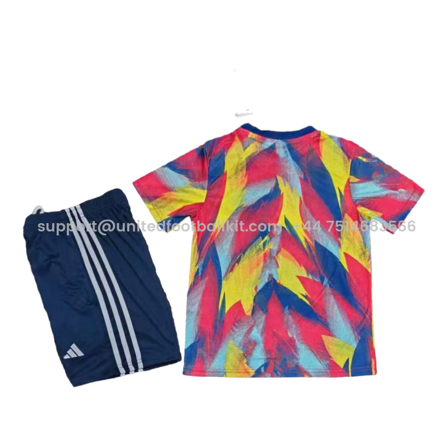 Unitedfootballkit.com | Arsenal 25-26 Colorful Pre-Match Training Kids Kit -Customize Name, Number and Patch | Worldwide Shipping