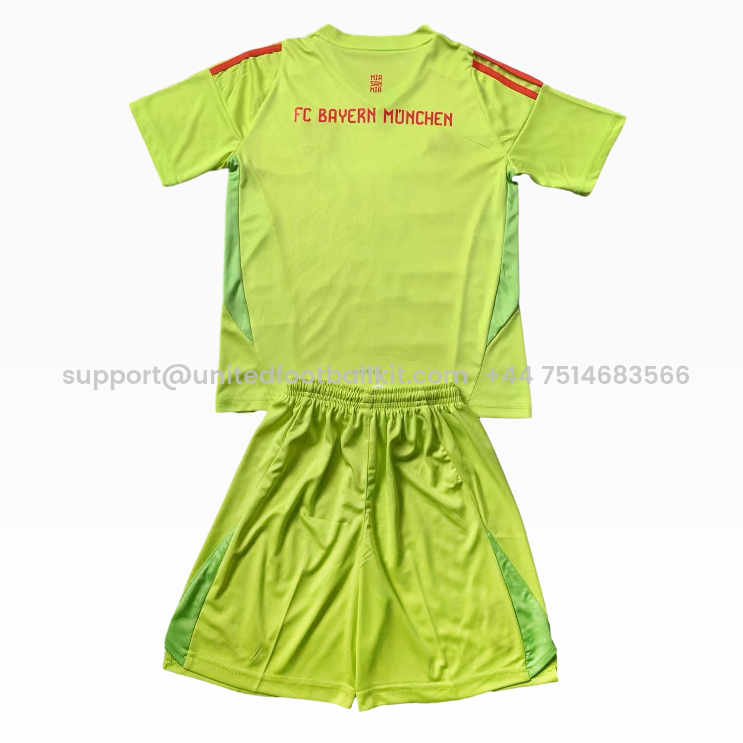 Unitedfootballkit.com | Bayern Munich 24-25 Green Goalkeeper Kids Kit -Customize Name, Number and Patch | Worldwide Shipping