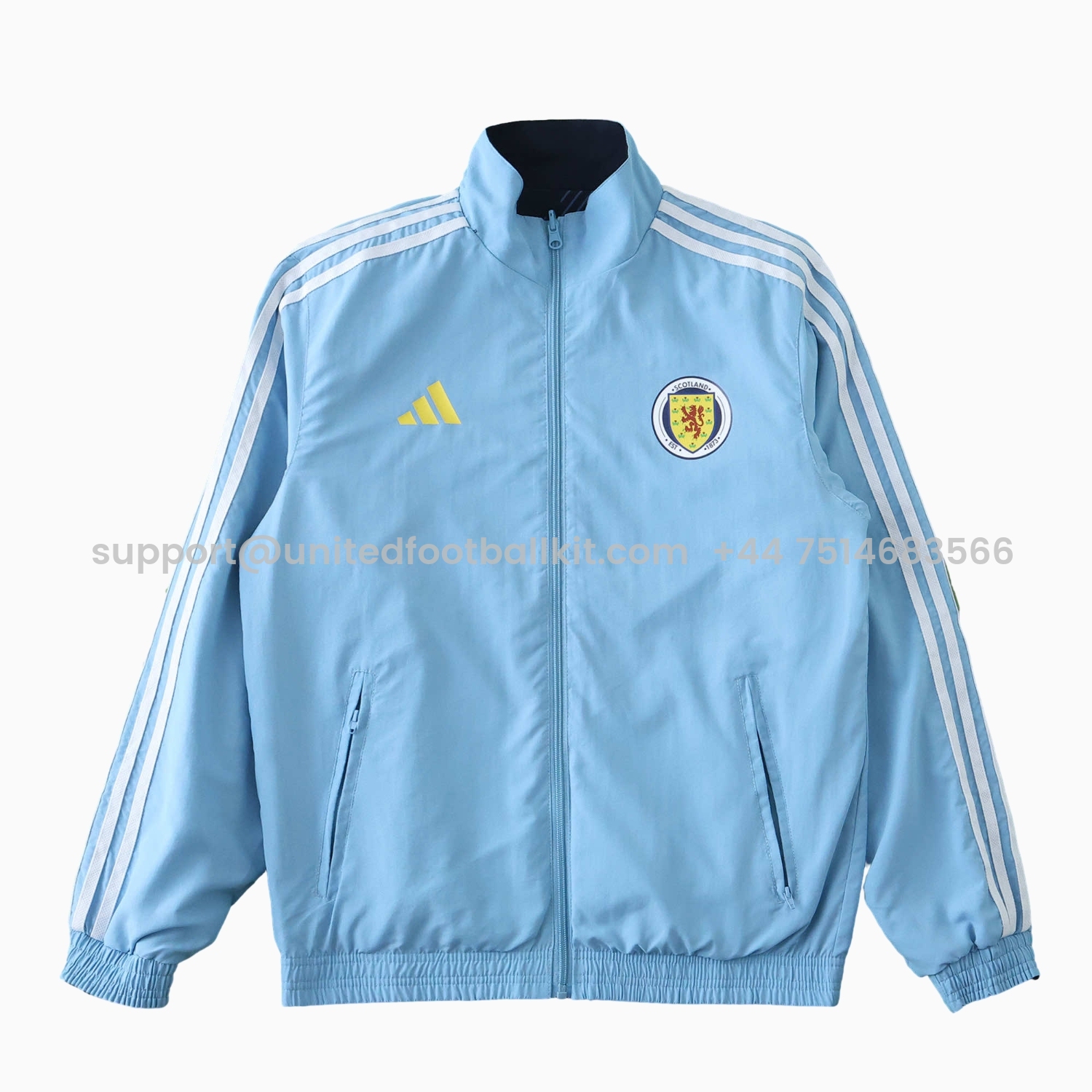 Unitedfootballkit.com | S-c-o.t l.a-n.d 24-25 Home Style Double Sided Reversible Windbreaker - Deep Blue -Customize Name, Number and Patch | Worldwide Shipping
