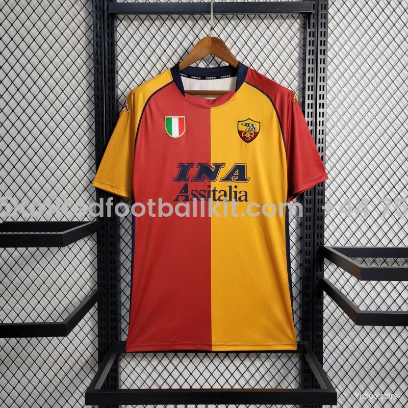 Unitedfootballkit.com | Retro Roma 2001-02 European Home Jersey -Customize Name, Number and Patch | Worldwide Shipping