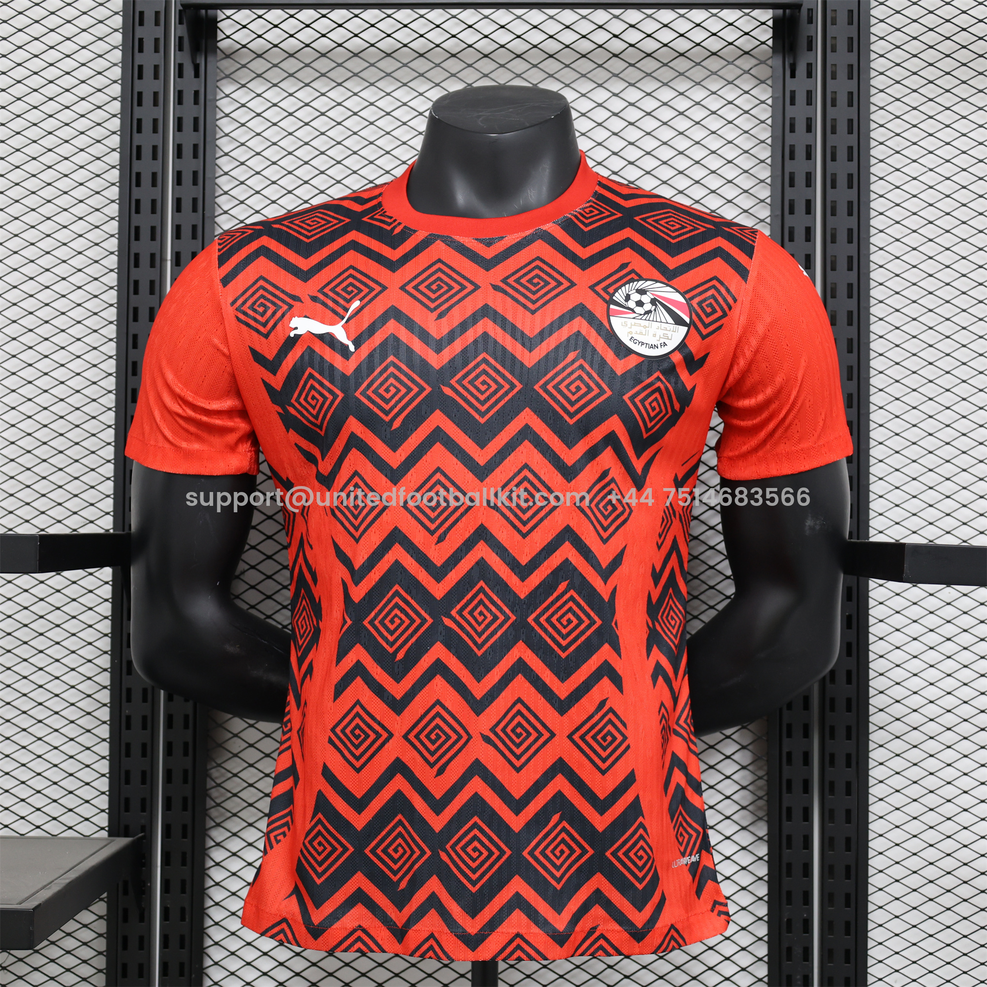 Unitedfootballkit.com | Egypt 24-25 Pre-Match Jersey - Player Version -Customize Name, Number and Patch | Worldwide Shipping