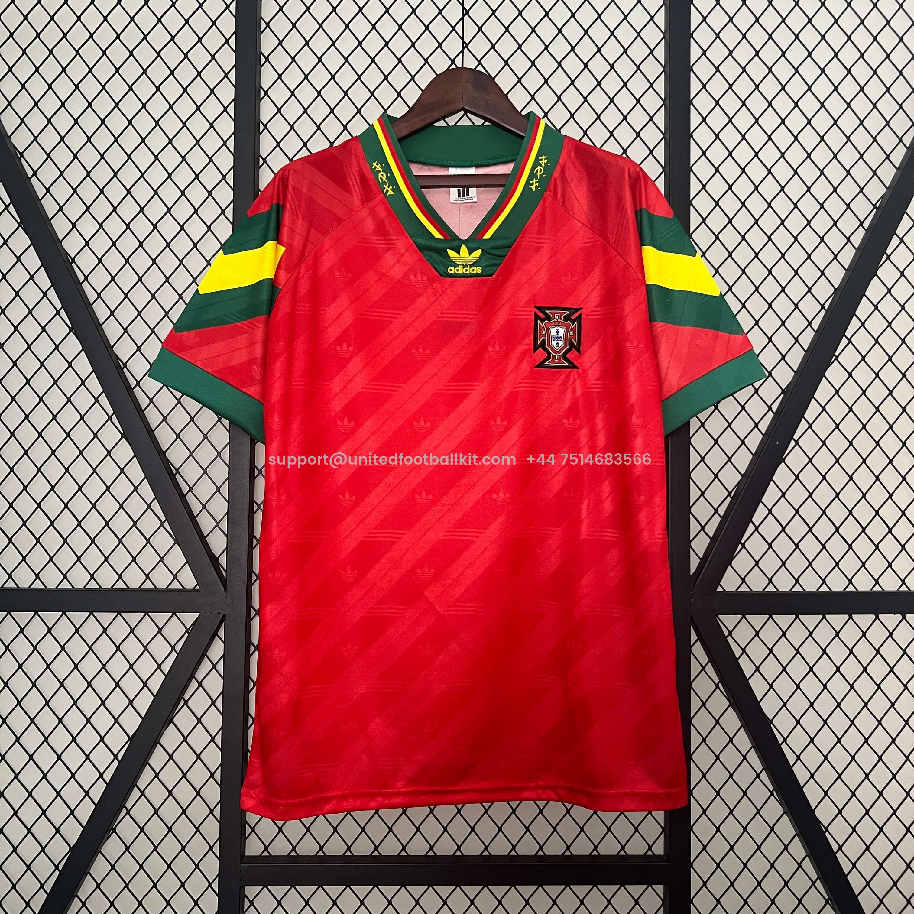 Unitedfootballkit.com | Retro Portugal 1992 Home Stadium Jersey -Customize Name, Number and Patch | Worldwide Shipping