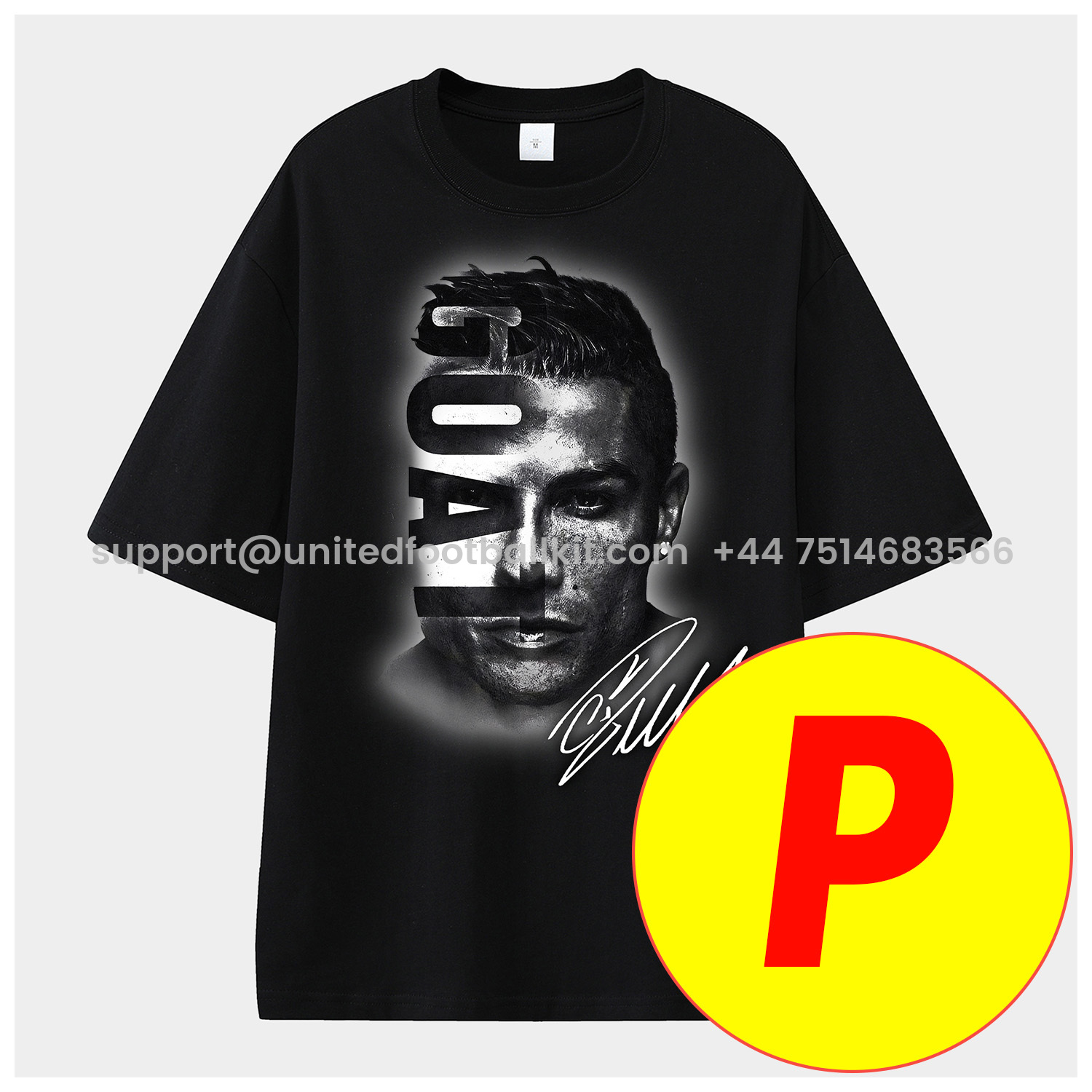 Unitedfootballkit.com | Cristiano Ronaldo Portugal Real Madrid Manchester United Unisex Pure Cotton T-shirt -Customize Name, Number and Patch | Worldwide Shipping