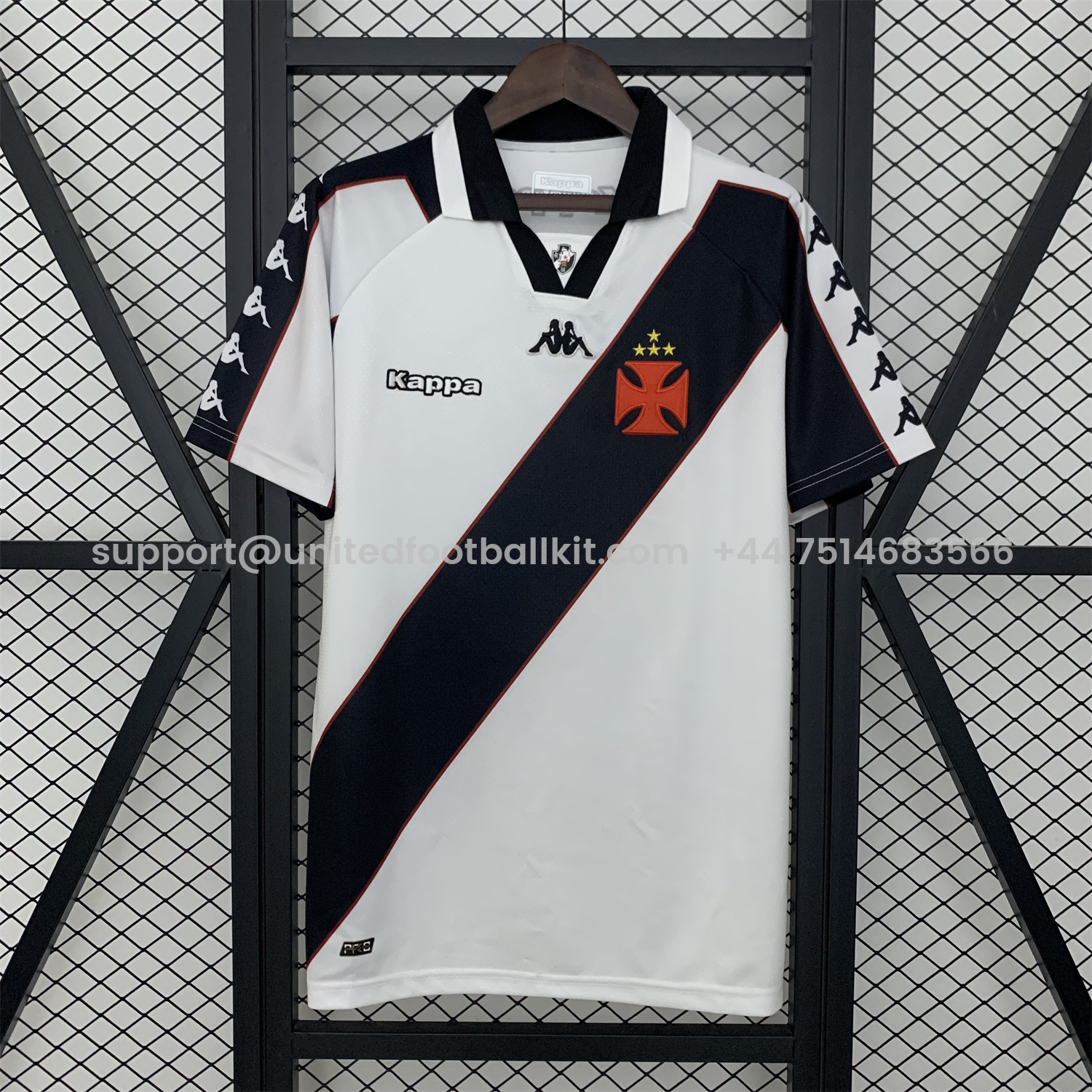 Unitedfootballkit.com | Retro Vasco da Gama 1997 White Jersey -Customize Name, Number and Patch | Worldwide Shipping