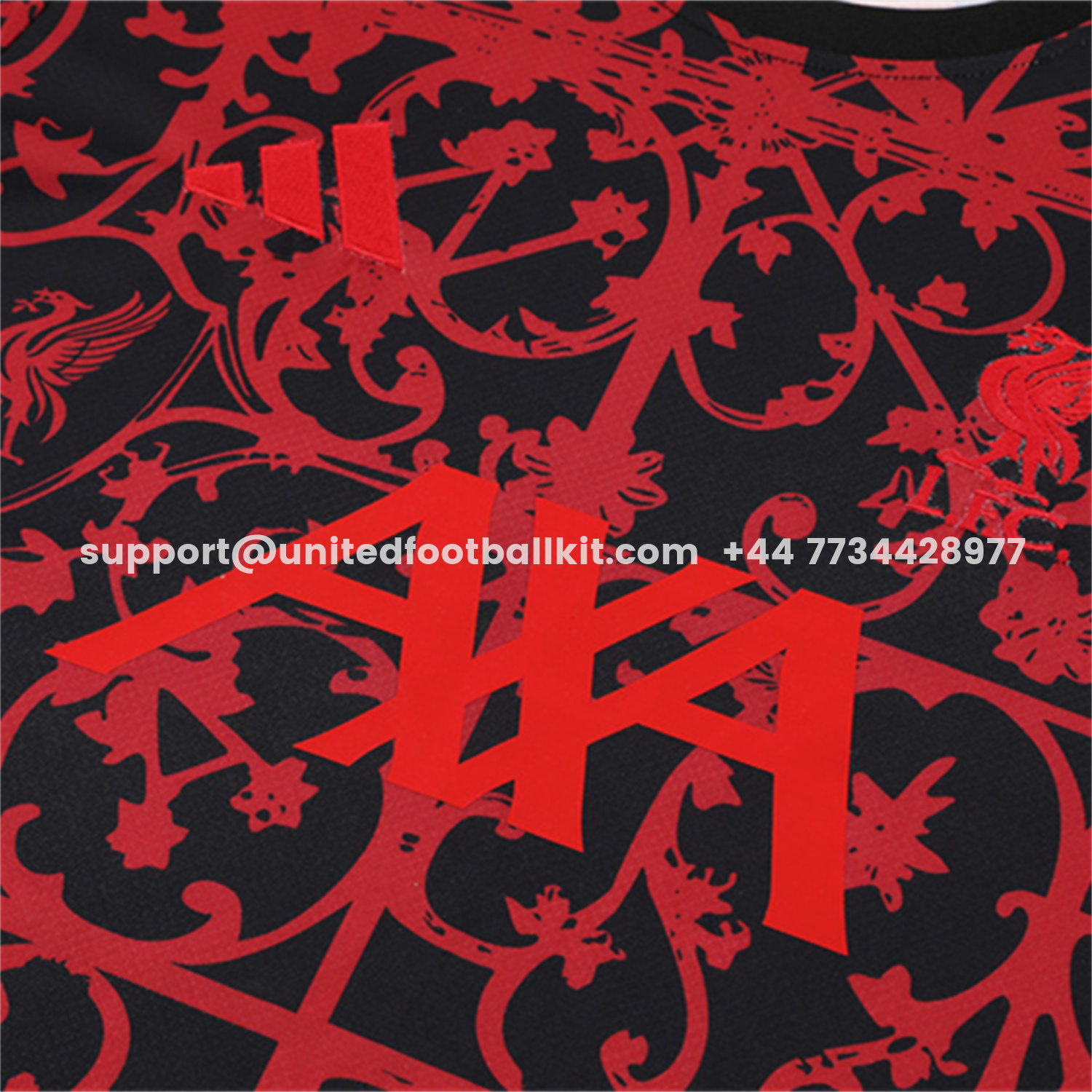 Unitedfootballkit.com | Liver.pool 25-26 Kids Short-Sleeve Training Set - Red Camouflage Top & Black Shorts -Customize Name, Number and Patch | Worldwide Shipping