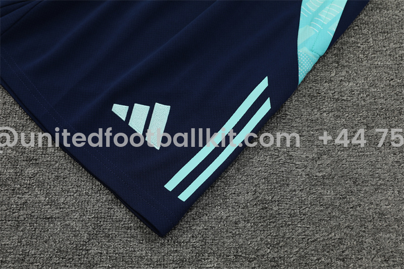 Unitedfootballkit.com | Arsenal 24-25 Short-Sleeve Training Kids Kit - Lake Blue -Customize Name, Number and Patch | Worldwide Shipping