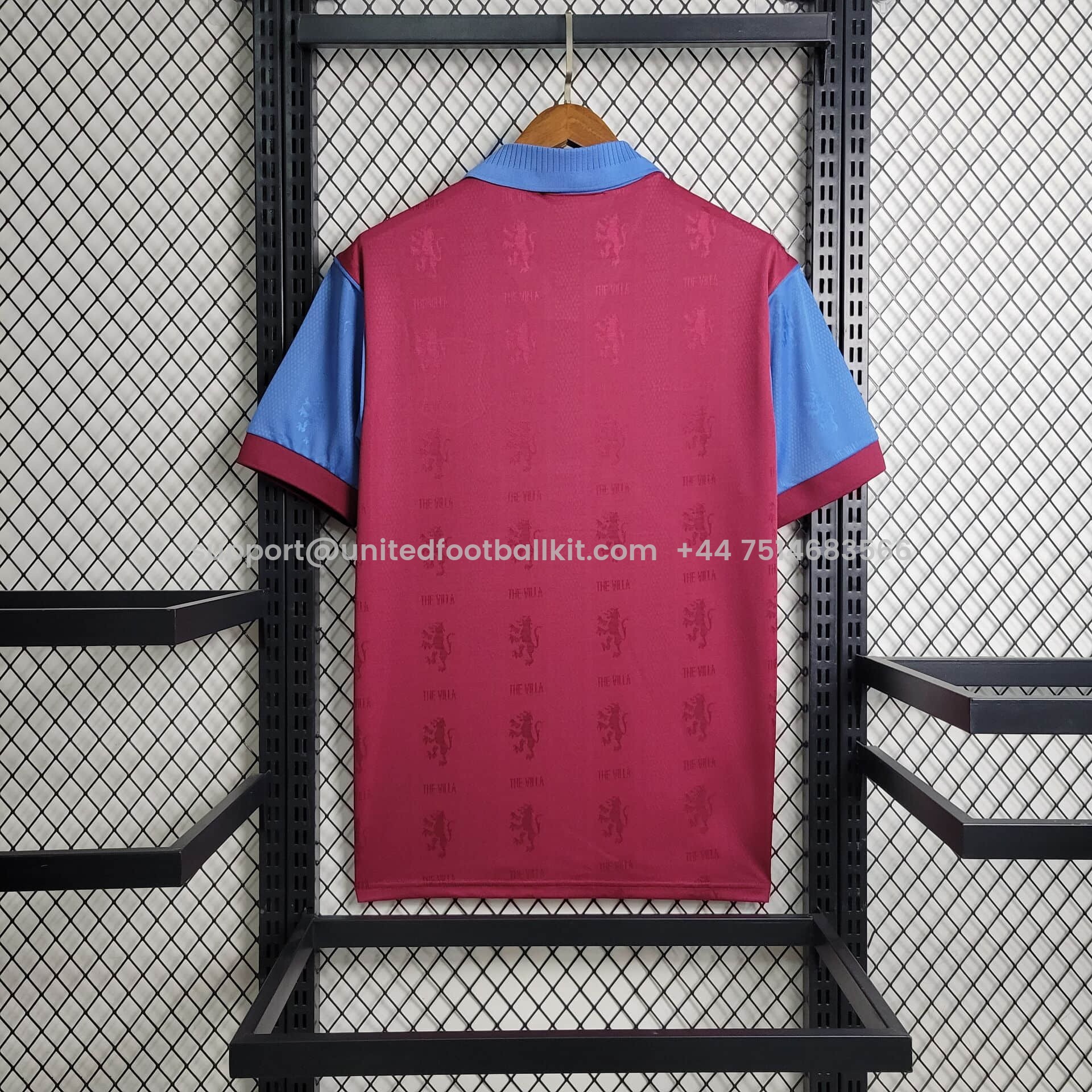 Unitedfootballkit.com | Retro Aston Villa 1995-97 Home Stadium Jersey -Customize Name, Number and Patch | Worldwide Shipping