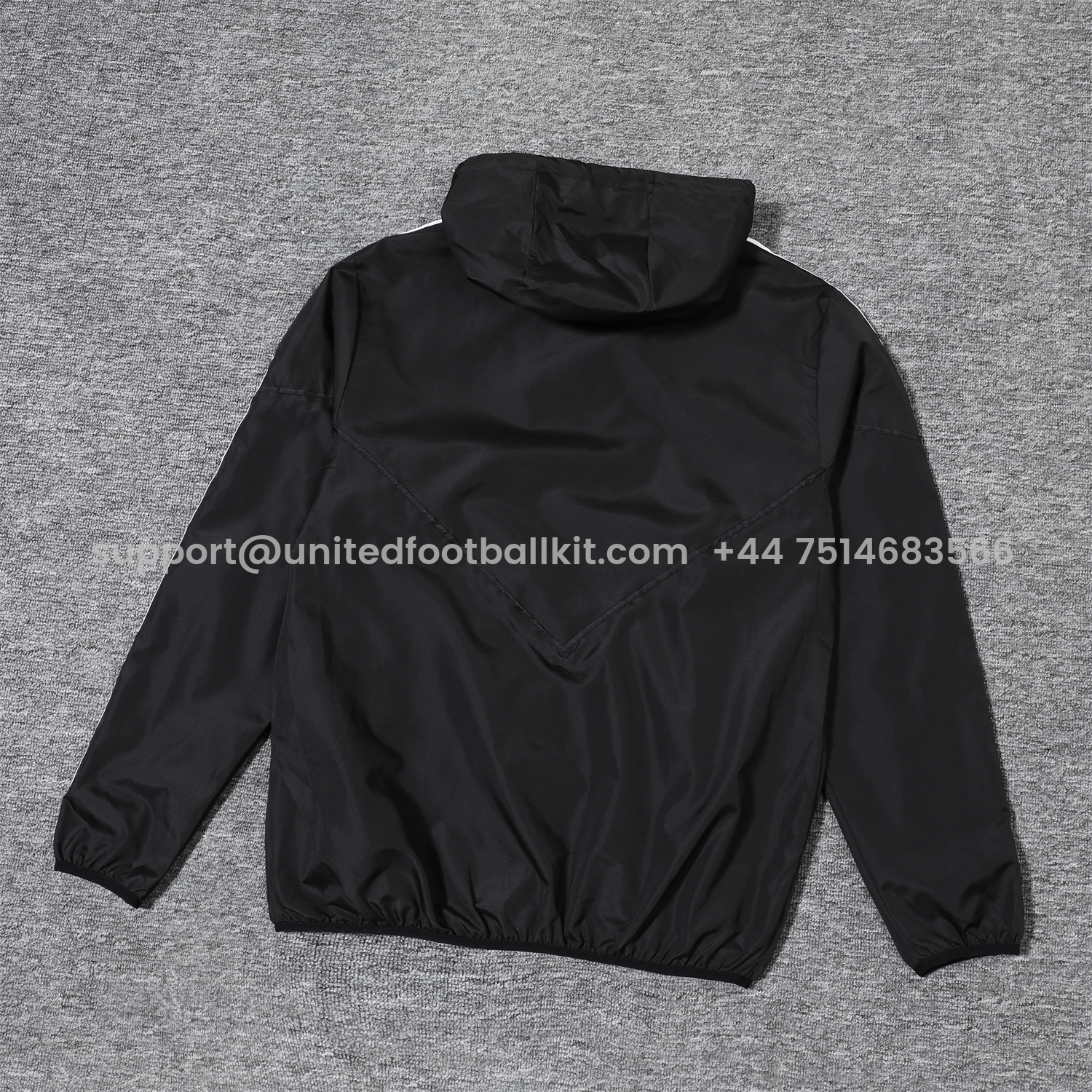 Unitedfootballkit.com | Juventus 25-26 Terrace Icon Windbreaker Jacket - Black -Customize Name, Number and Patch | Worldwide Shipping