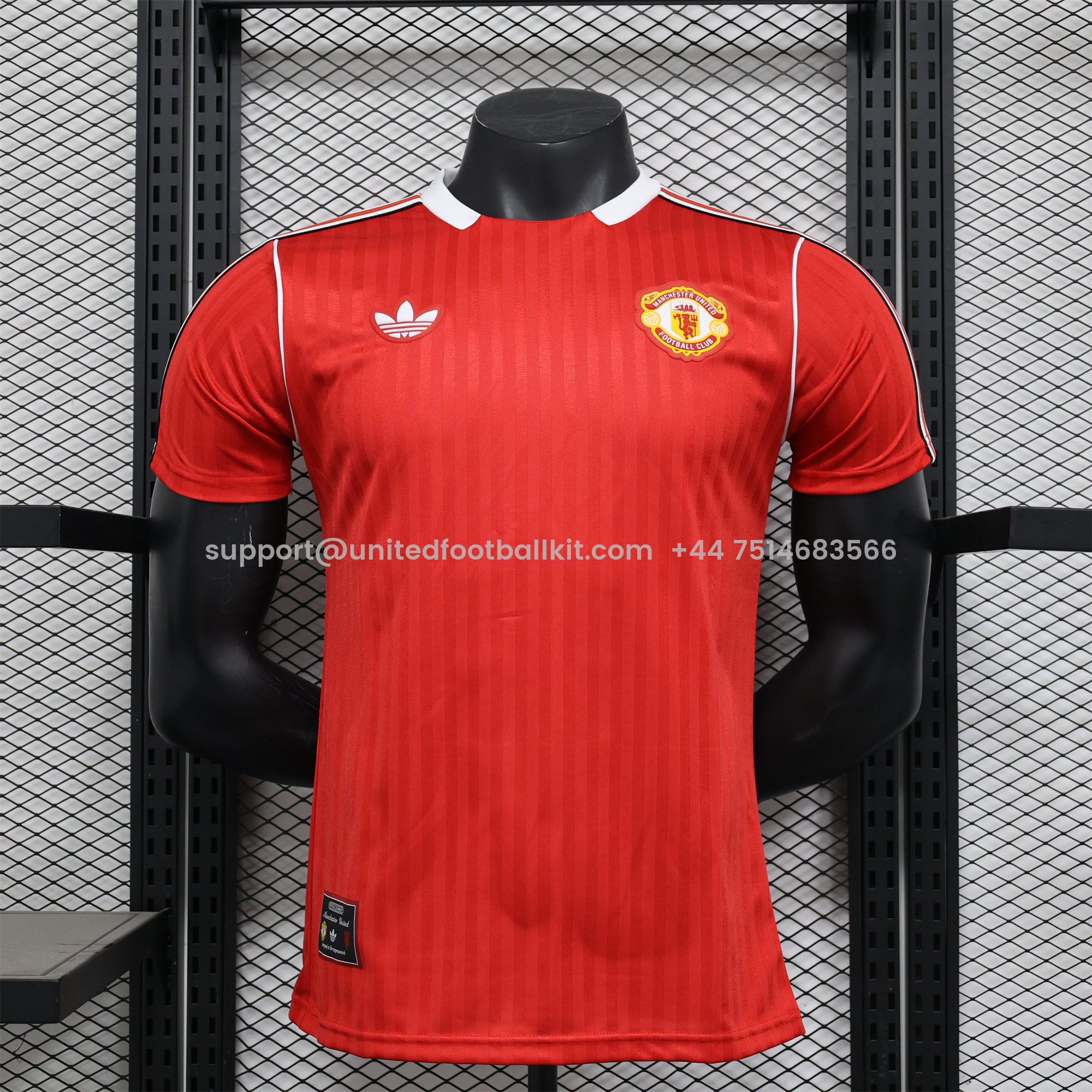 Unitedfootballkit.com | Manchester United 2025 Red Icon Retro Jersey - Player Version -Customize Name, Number and Patch | Worldwide Shipping