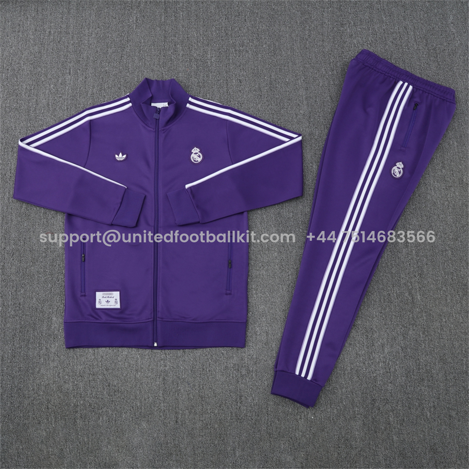 Unitedfootballkit.com | Real Madrid 25-26 Purple Terrace Icon Jacket Training Tracksuit - Purple Jackets & Pants -Customize Name, Number and Patch | Worldwide Shipping