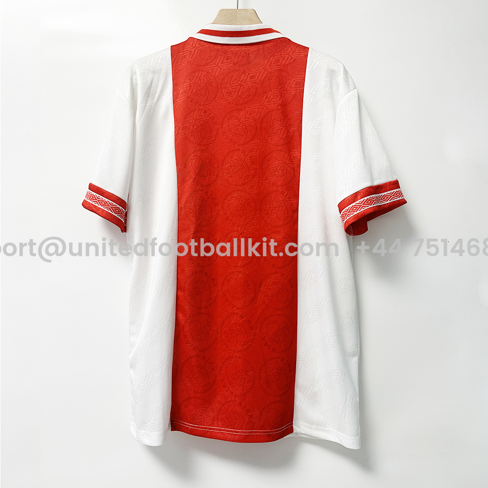 Unitedfootballkit.com | Retro Ajax 1994-95 Home Jersey -Customize Name, Number and Patch | Worldwide Shipping