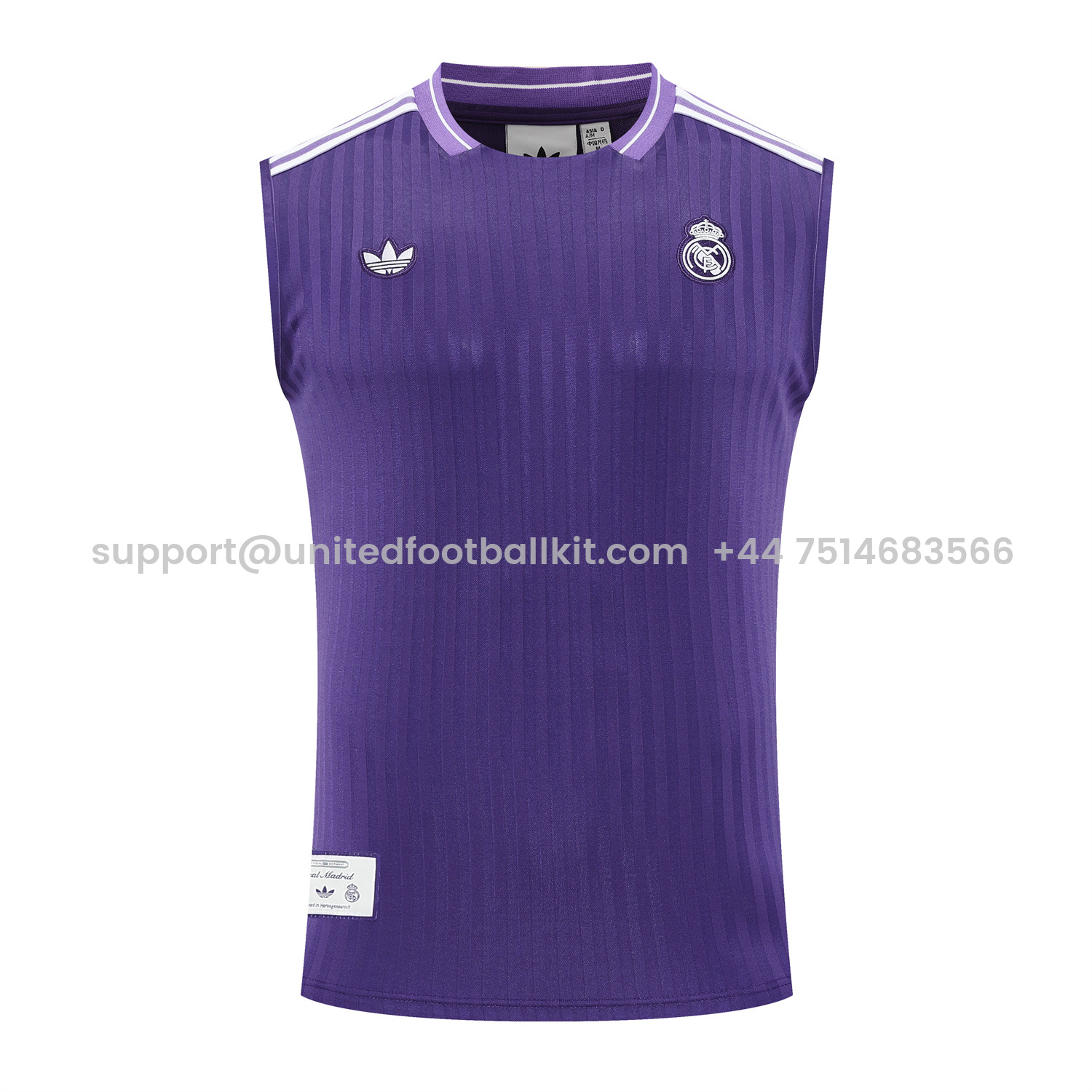 Unitedfootballkit.com | Real Madrid 25-26 Vest Training Set - Pure Purple Vest & Purple Shorts -Customize Name, Number and Patch | Worldwide Shipping