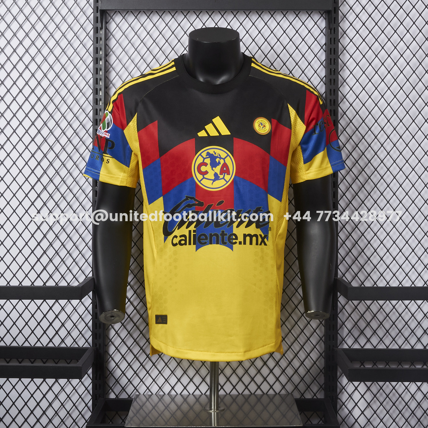 Unitedfootballkit.com | 【Three-color Font】Club América 25-26 Home Yellow Jersey - Player Version -Customize Name, Number and Patch | Worldwide Shipping