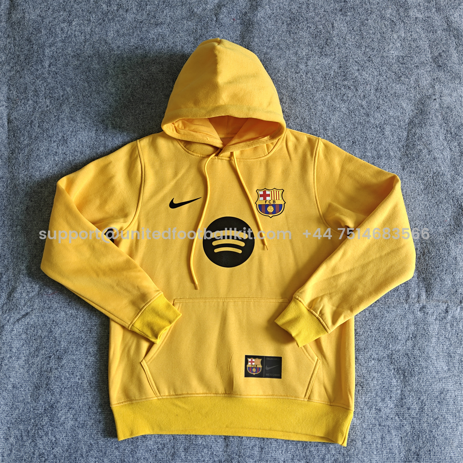 Unitedfootballkit.com | Barcelona 25-26 Big Logo Unisex Pullover Hoodie -Customize Name, Number and Patch | Worldwide Shipping