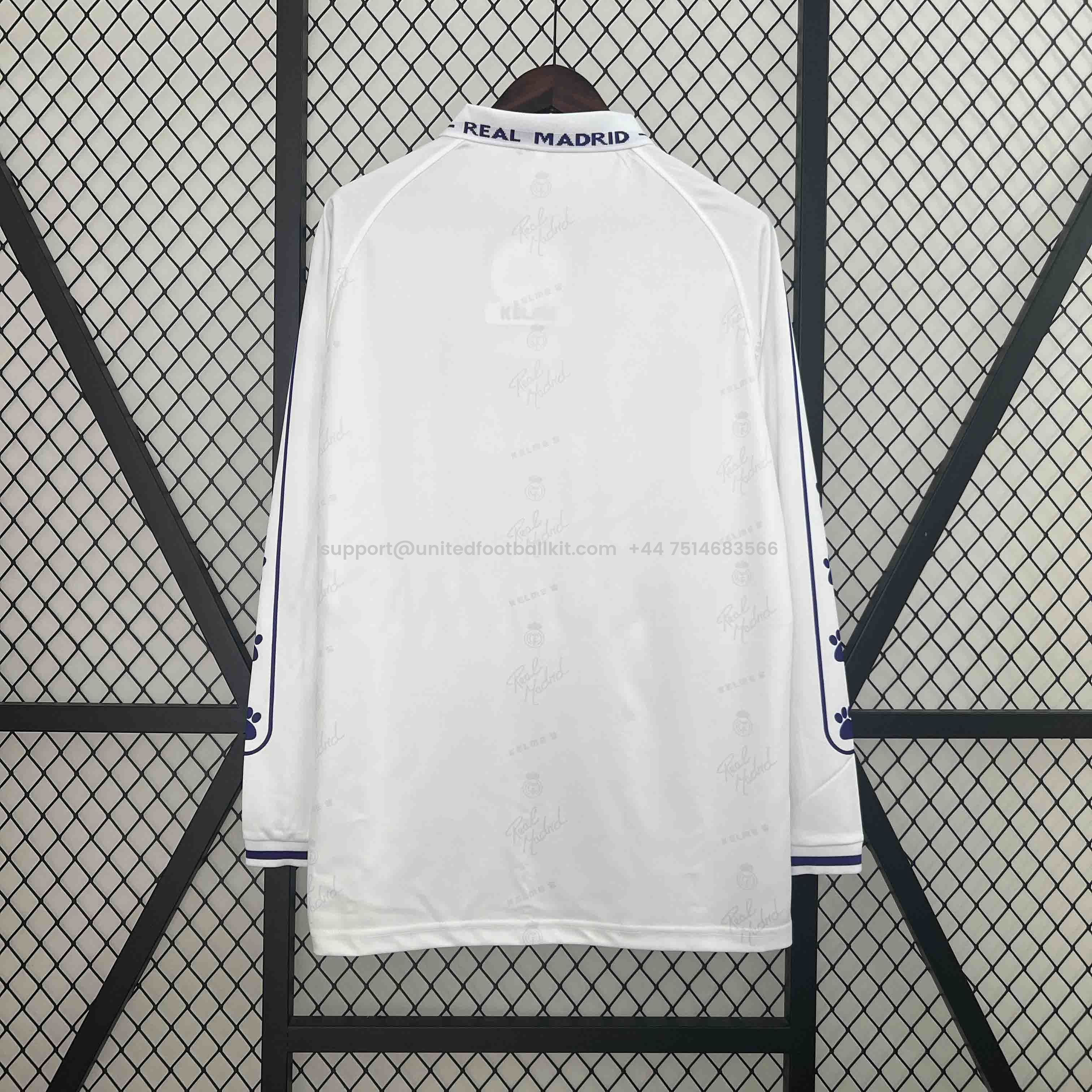Unitedfootballkit.com | Retro Real Madrid 1994-96 Home Long Sleeve Jersey -Customize Name, Number and Patch | Worldwide Shipping