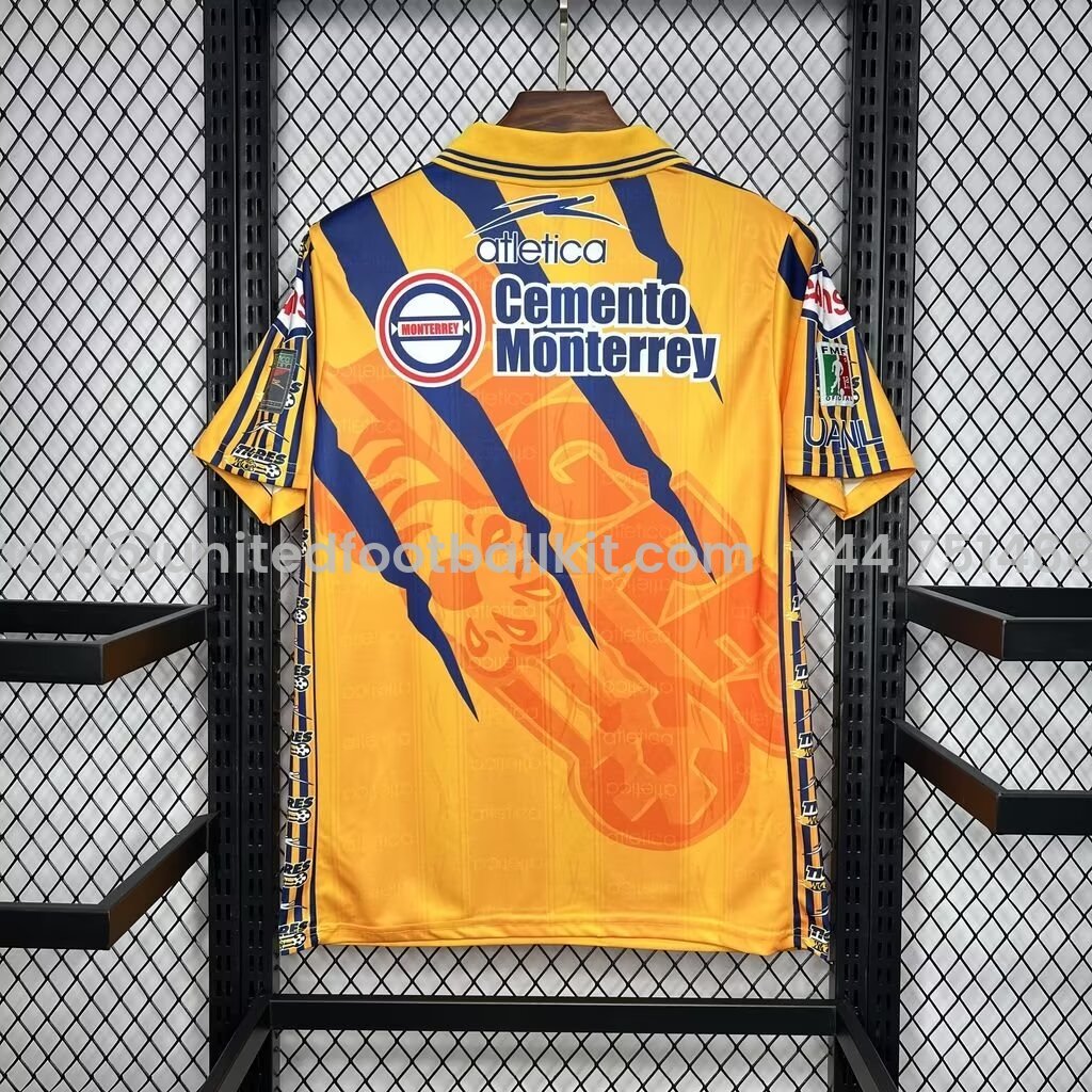 Unitedfootballkit.com | Retro Tigres UANL 1997-98 Home Stadium Jersey -Customize Name, Number and Patch | Worldwide Shipping