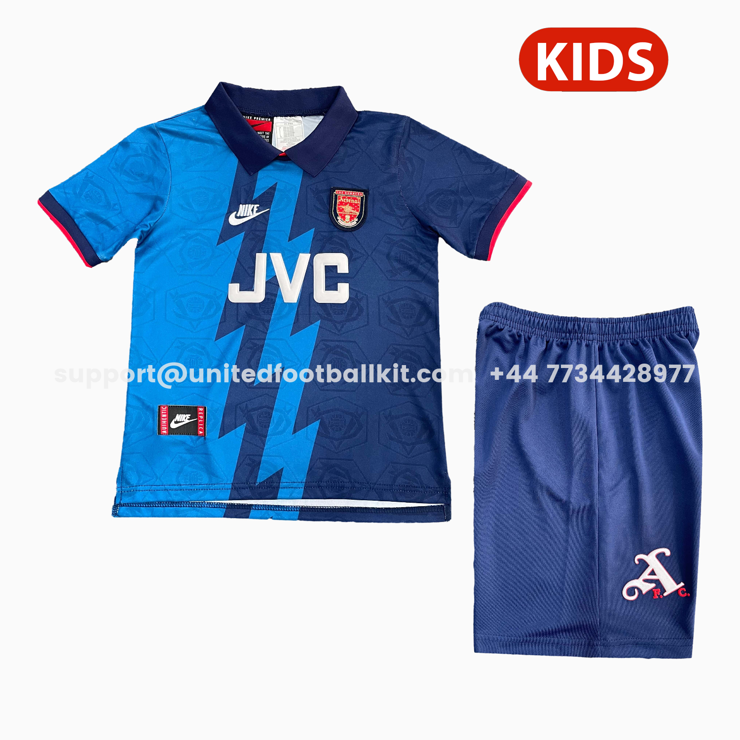 Unitedfootballkit.com | Retro Arsenal 1995-96 Away Kids Kit -Customize Name, Number and Patch | Worldwide Shipping