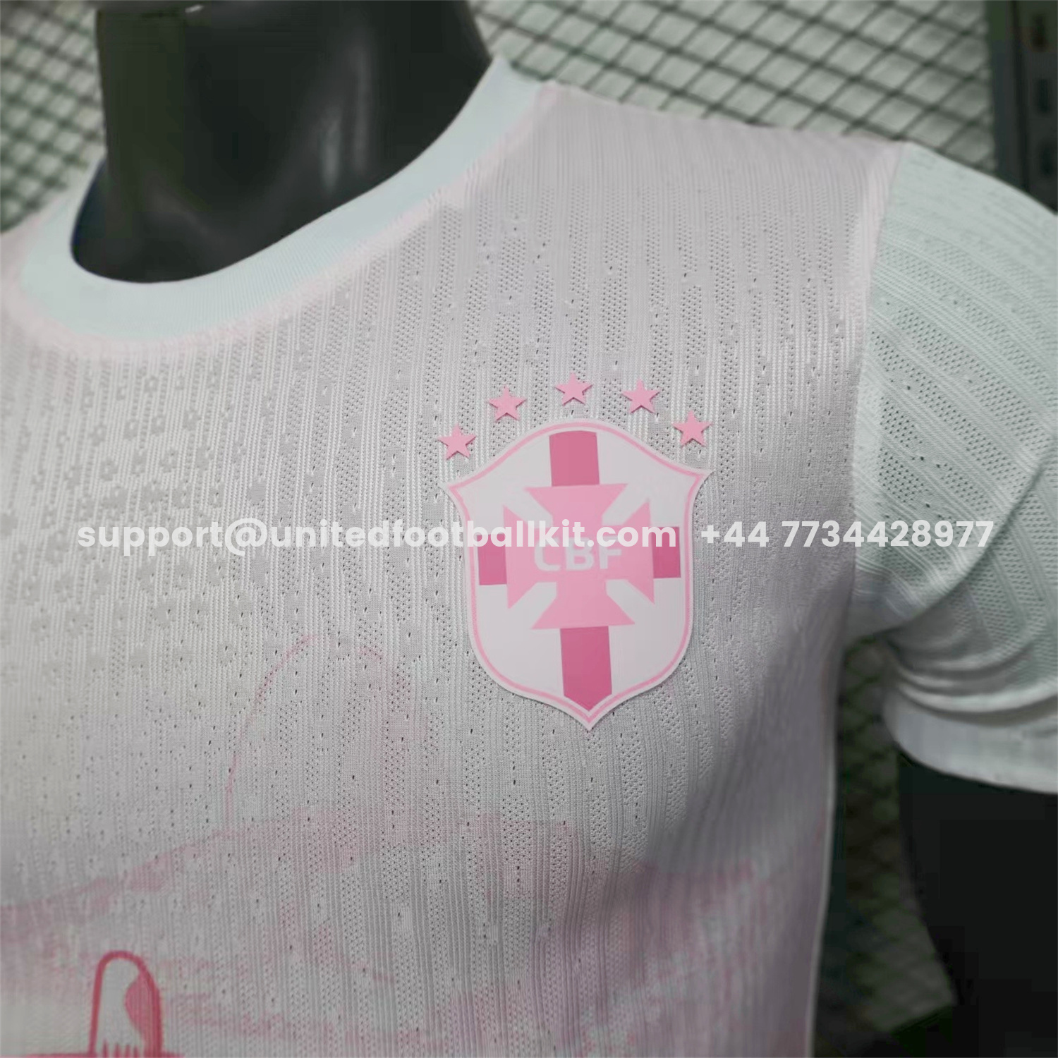 Unitedfootballkit.com | Brazil 25-26 Pink White Jesus Statue Special Jersey - Player Version -Customize Name, Number and Patch | Worldwide Shipping