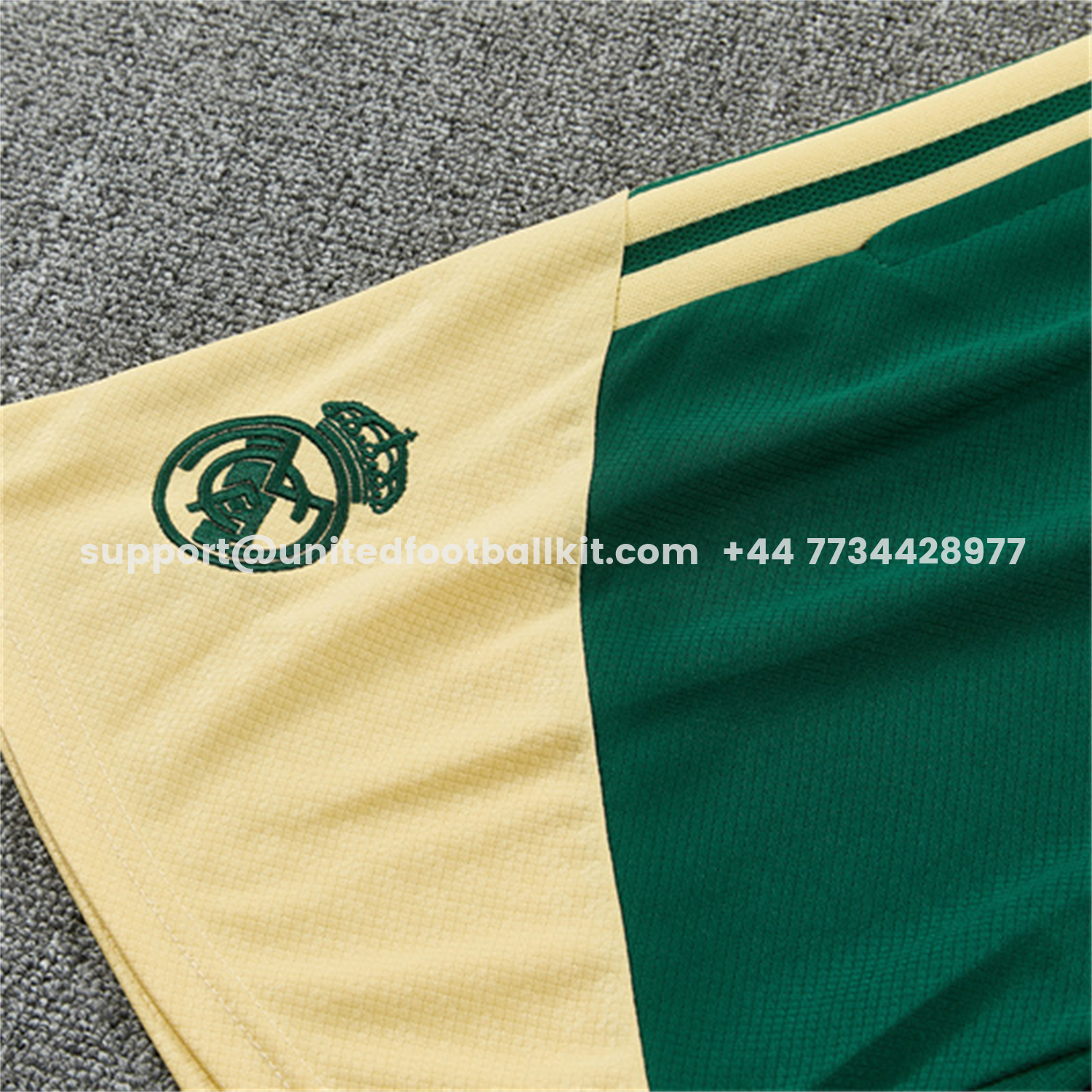 Unitedfootballkit.com | Real Madrid 26-27 Kids Short-Sleeve Training Set - Green Top & Green Shorts -Customize Name, Number and Patch | Worldwide Shipping