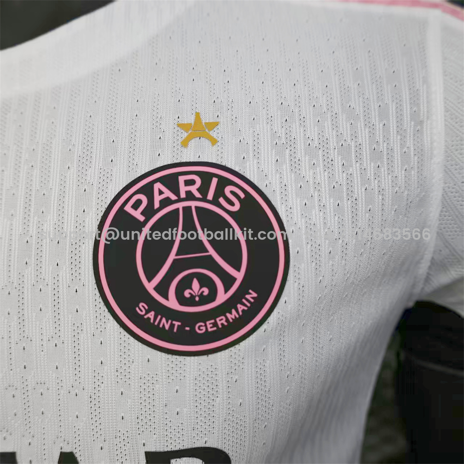 Unitedfootballkit.com | Paris Saint-Germain PSG 25-26 White Pre-Match Training Jersey - Player Version -Customize Name, Number and Patch | Worldwide Shipping