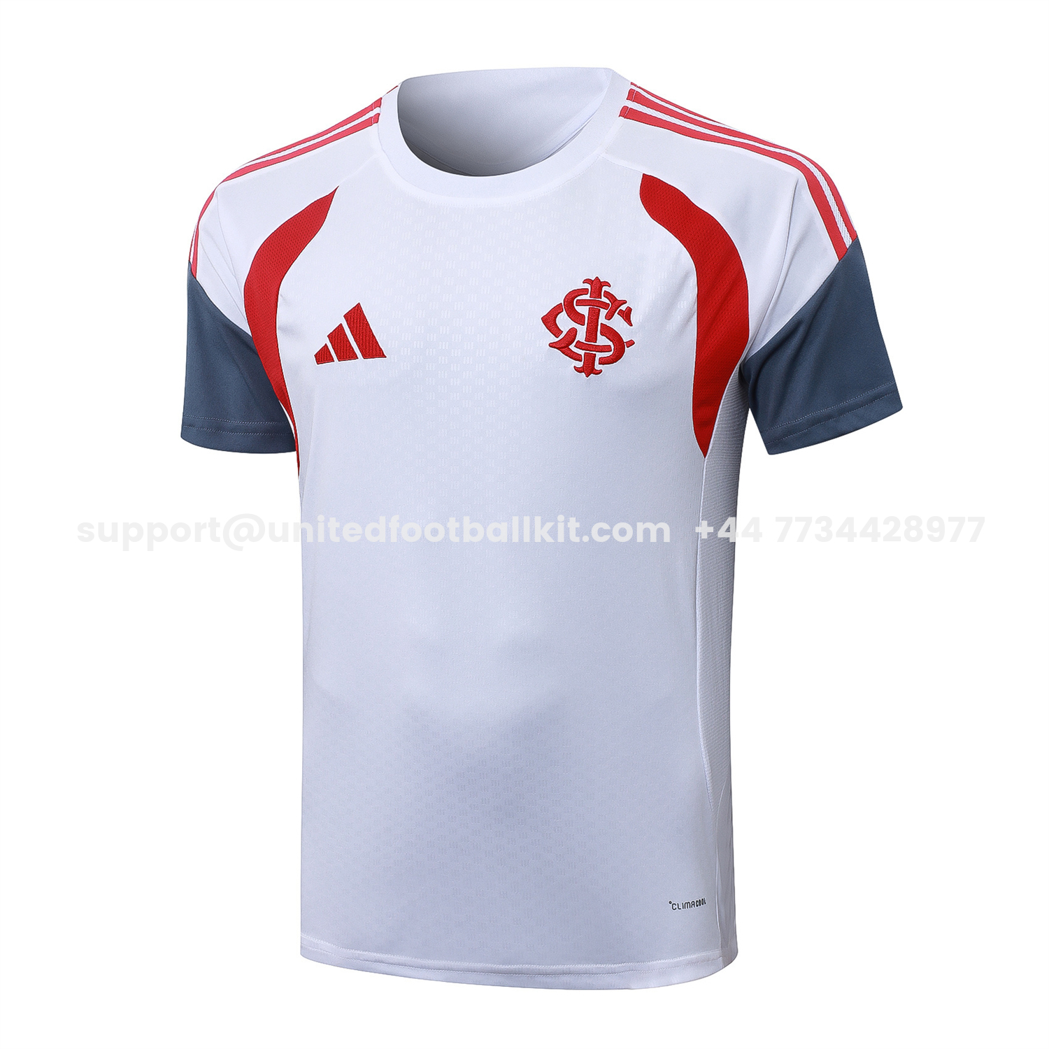 Unitedfootballkit.com | SC Internacional 2026 Short-Sleeve Training Set - White Top and Red Shorts -Customize Name, Number and Patch | Worldwide Shipping
