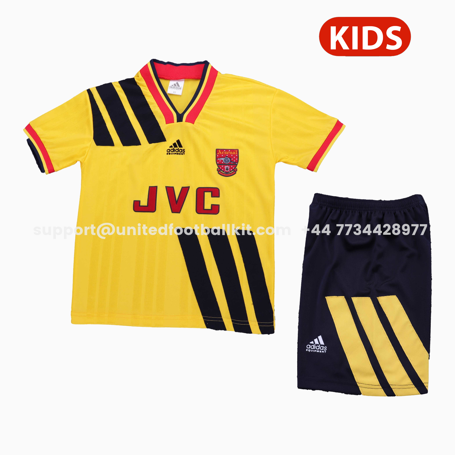 Unitedfootballkit.com | Retro Arsenal 1993-94 Away Kids Kit -Customize Name, Number and Patch | Worldwide Shipping