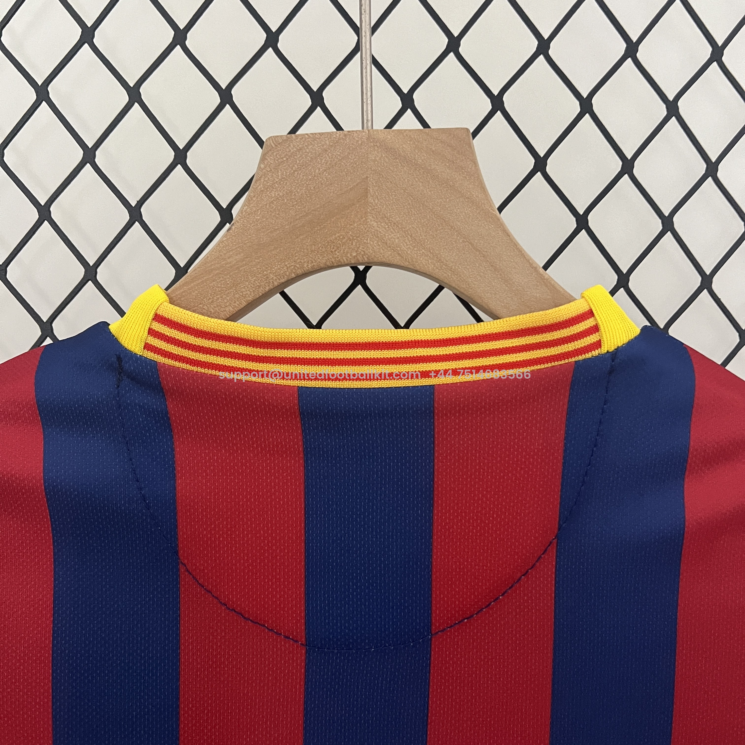 Unitedfootballkit.com | Retro Barcelona 2013-14 Home Stadium Kids Kit -Customize Name, Number and Patch | Worldwide Shipping